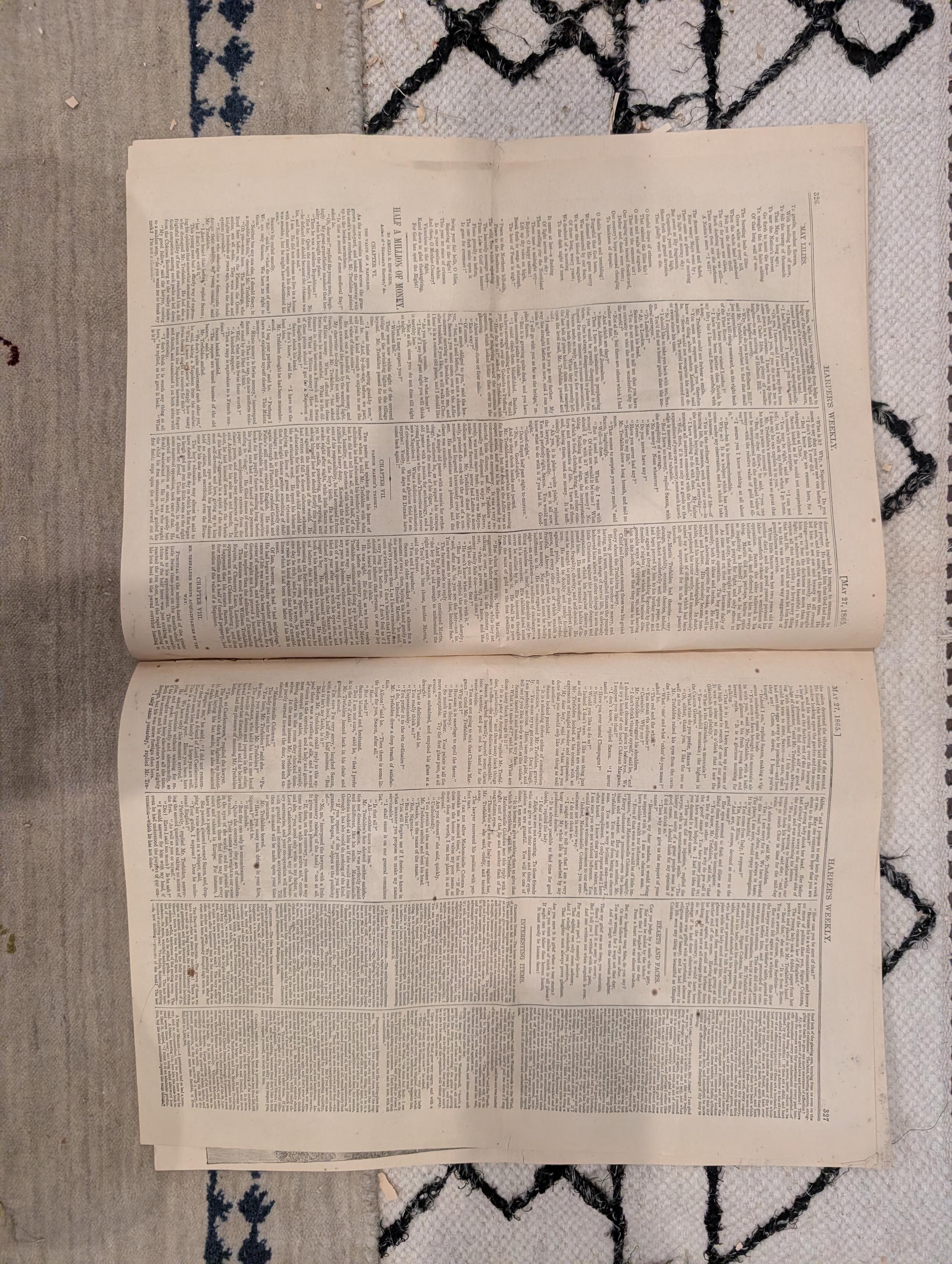 1865 Capture of Jeff Davis Harper's Weekly May 27 Lincoln Burial Springfield