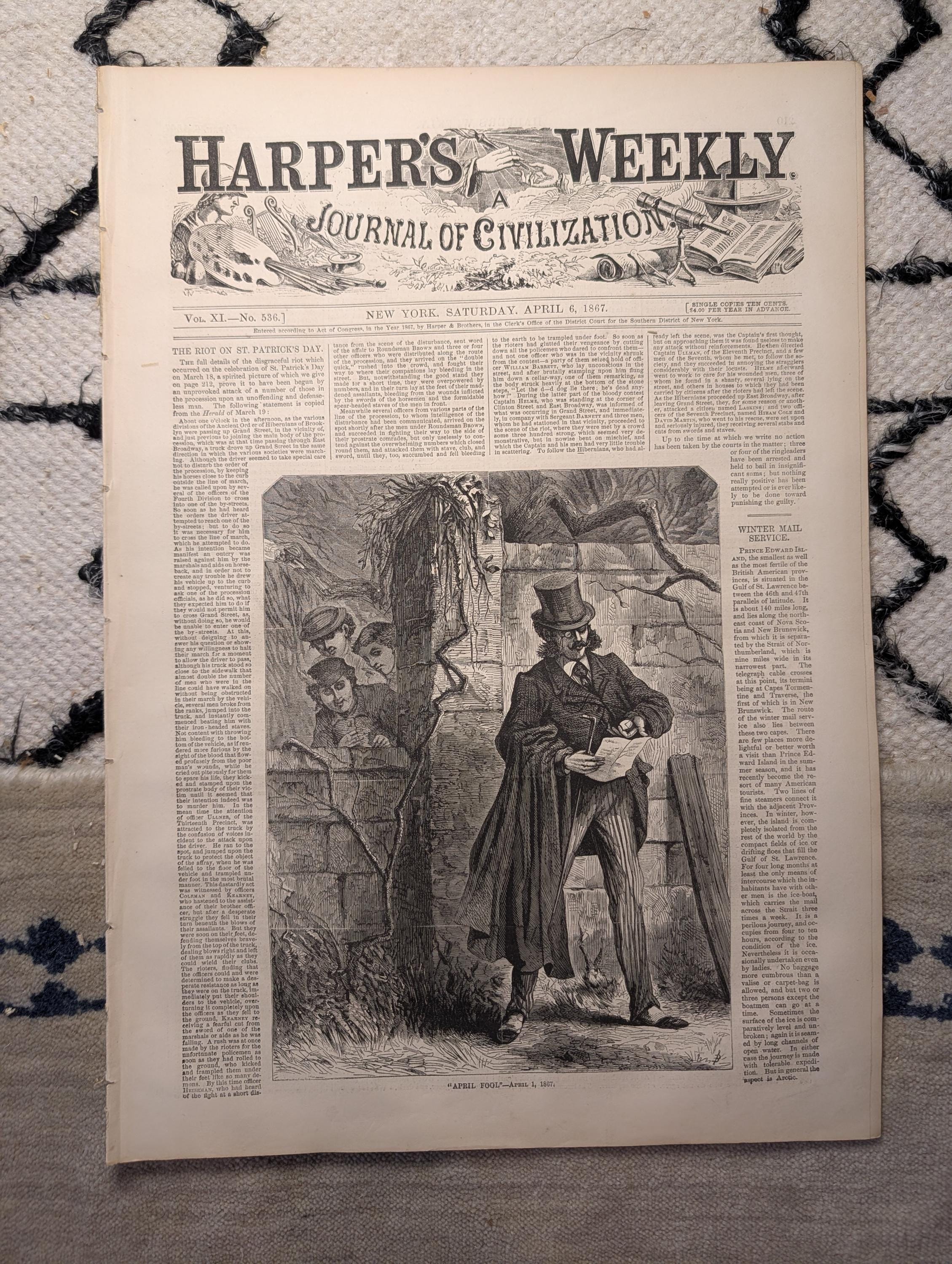 1867 Nast St. Patrick's Day, Reconstruction Commanders Centerfold — Apr 6