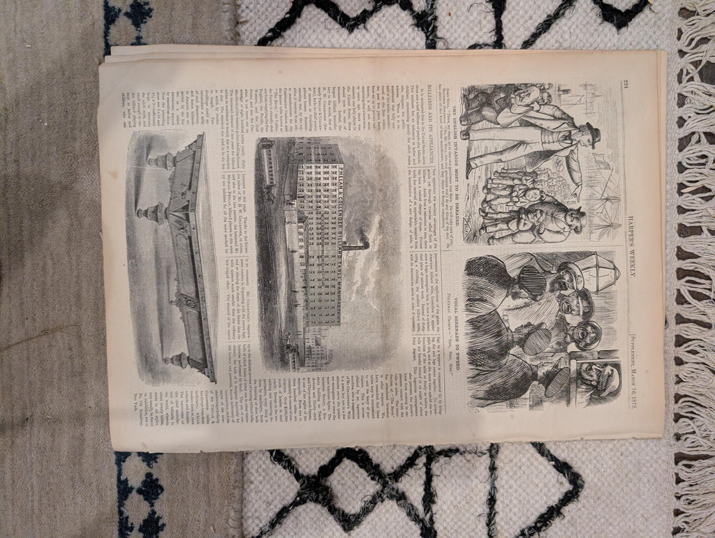 1872 Oyster Shucking Harper's Weekly March 16 Chesapeake Bay Nast