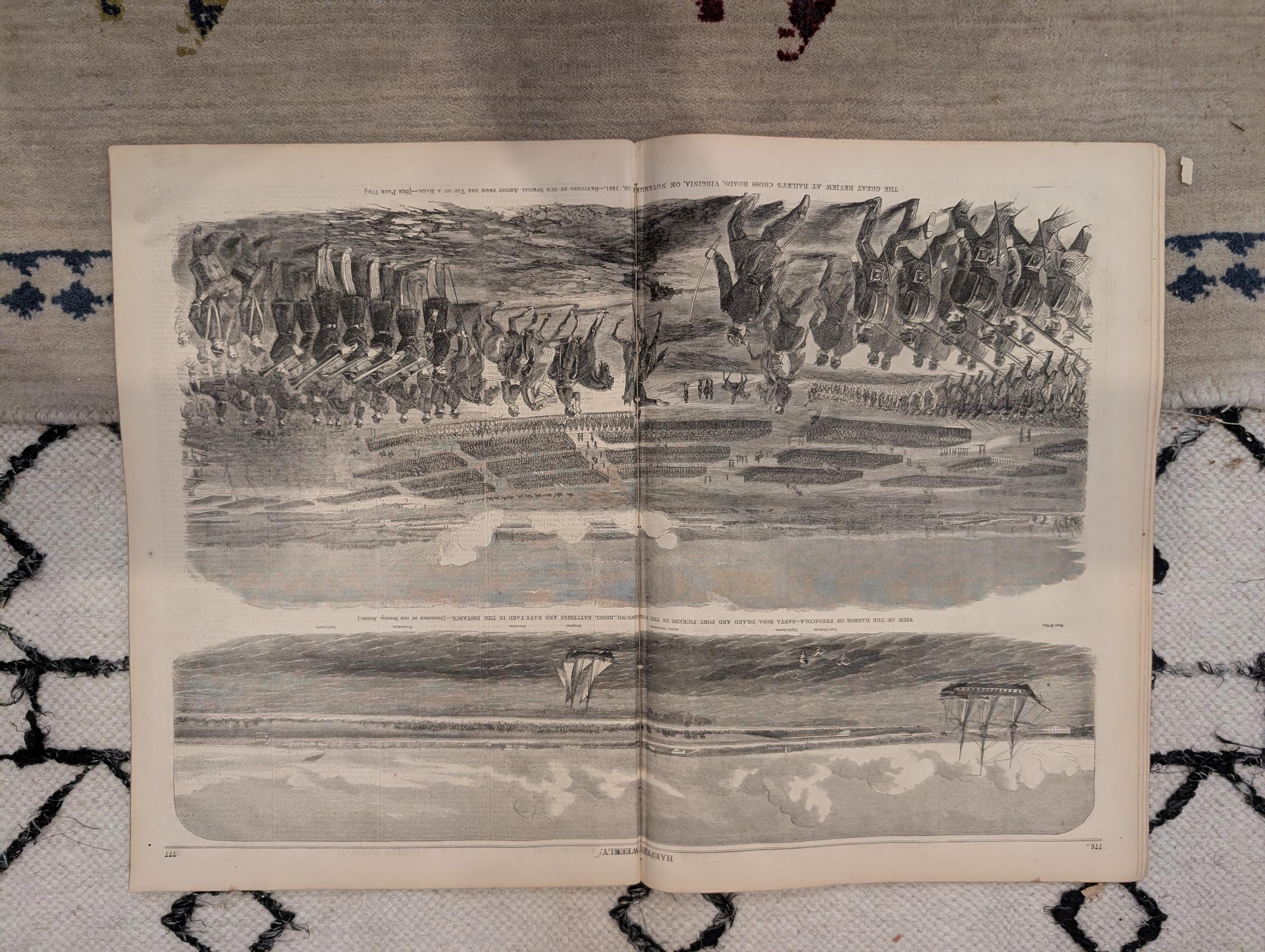 1861 Civil War Florida Harper's Weekly Dec 07 Battle of Belmont Ram Manassas