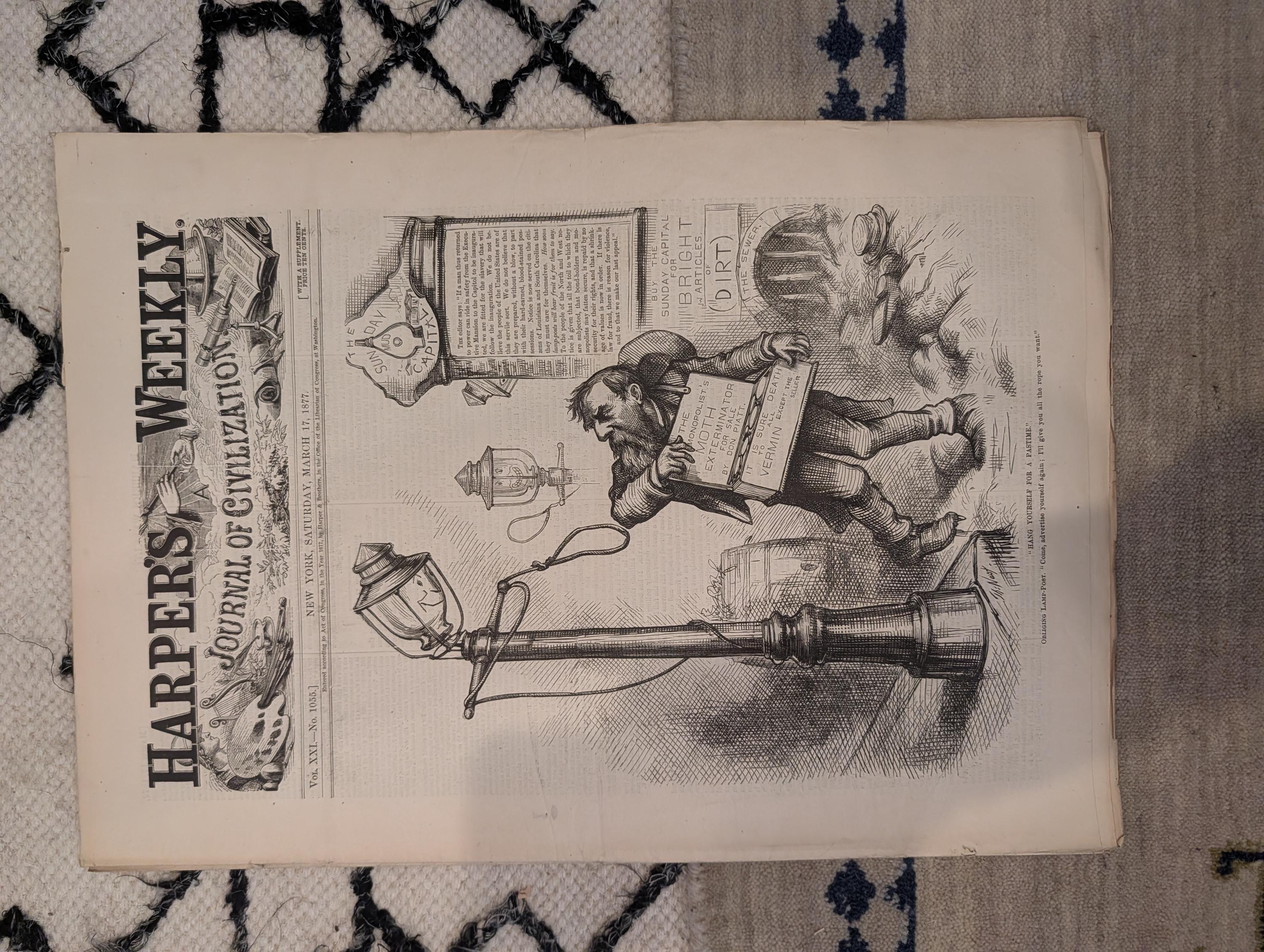 1877 Hayes & First Lady Portraits, Nast, White House, Polar Bears — Mar 17
