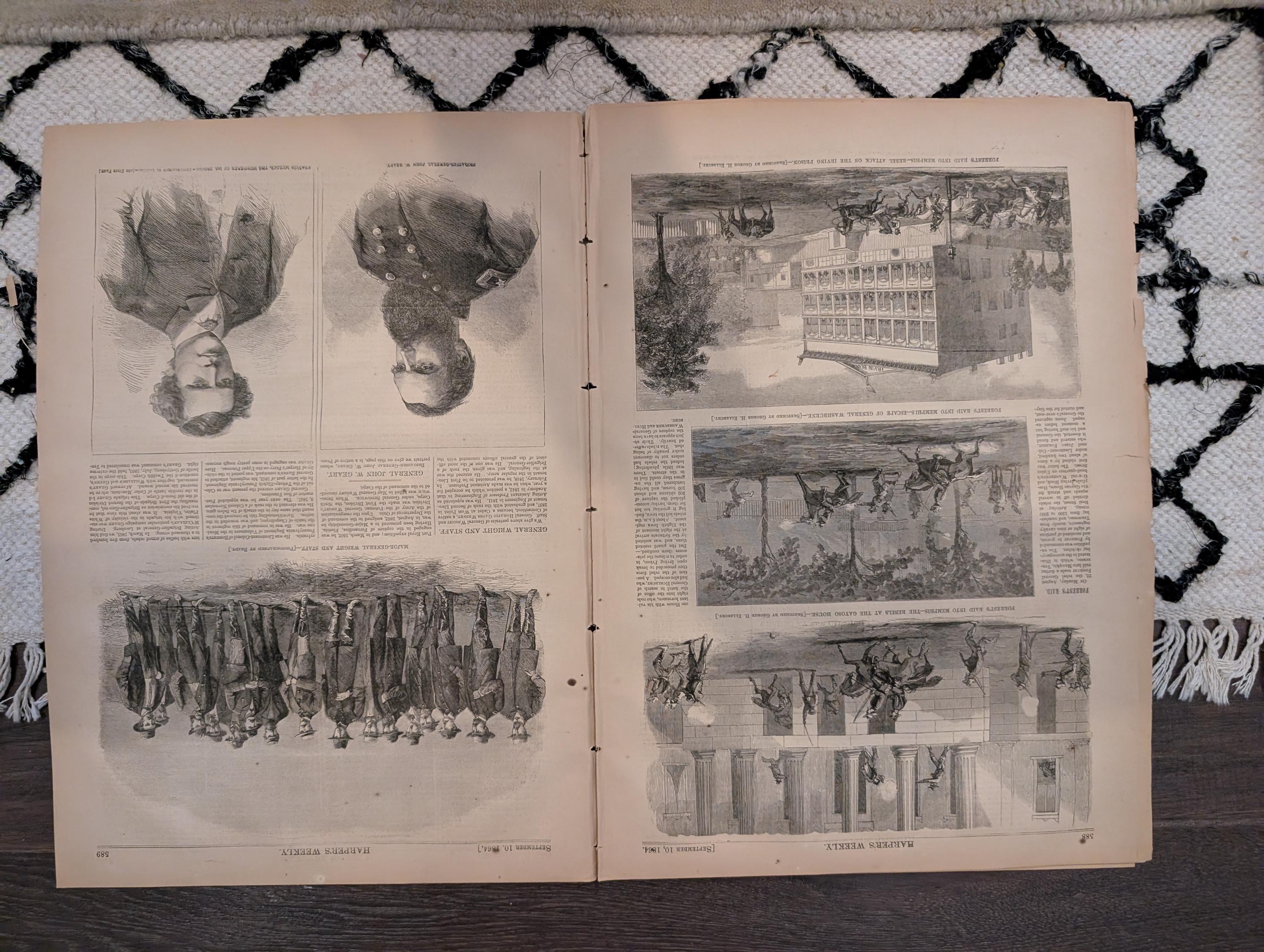 1864 Forrest's Memphis Raid Harper's Weekly September 10 Mobile Bay Victory