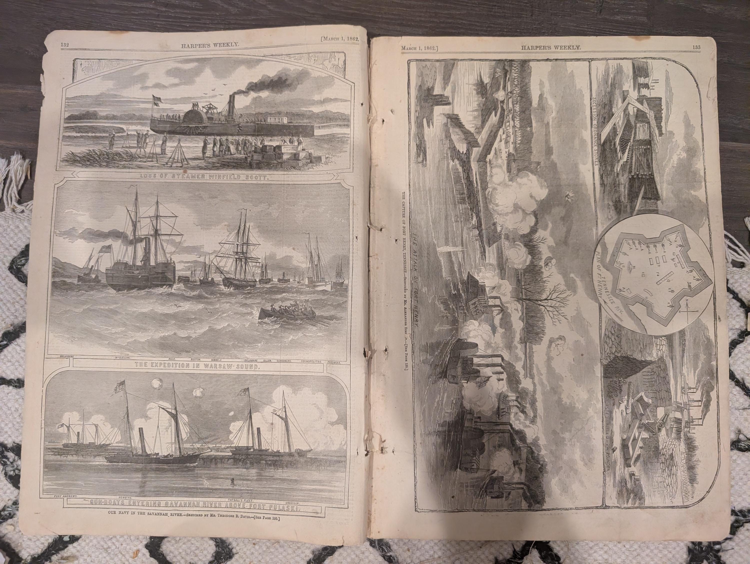 Harper’s Weekly – March 1, 1862 | Civil War: Fort Donelson, Roanoke Island, Savannah River, Kentucky, NC