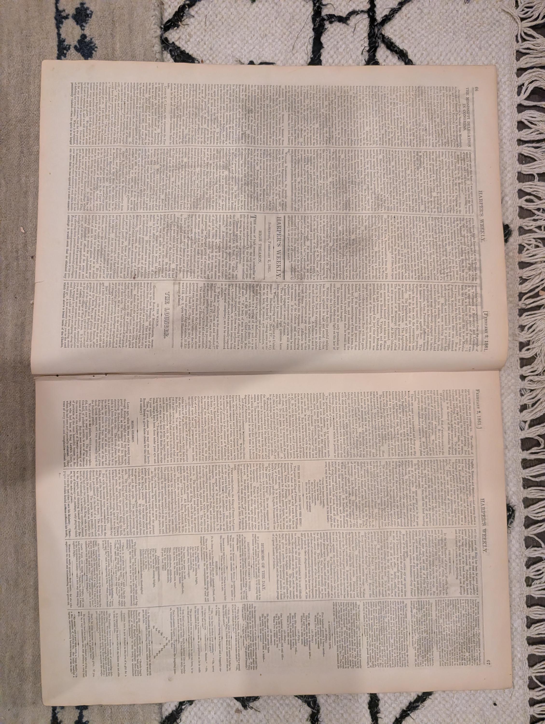 1861 Winslow Homer Jefferson Davis Harper's Weekly Feb 02 Secessionist Dream