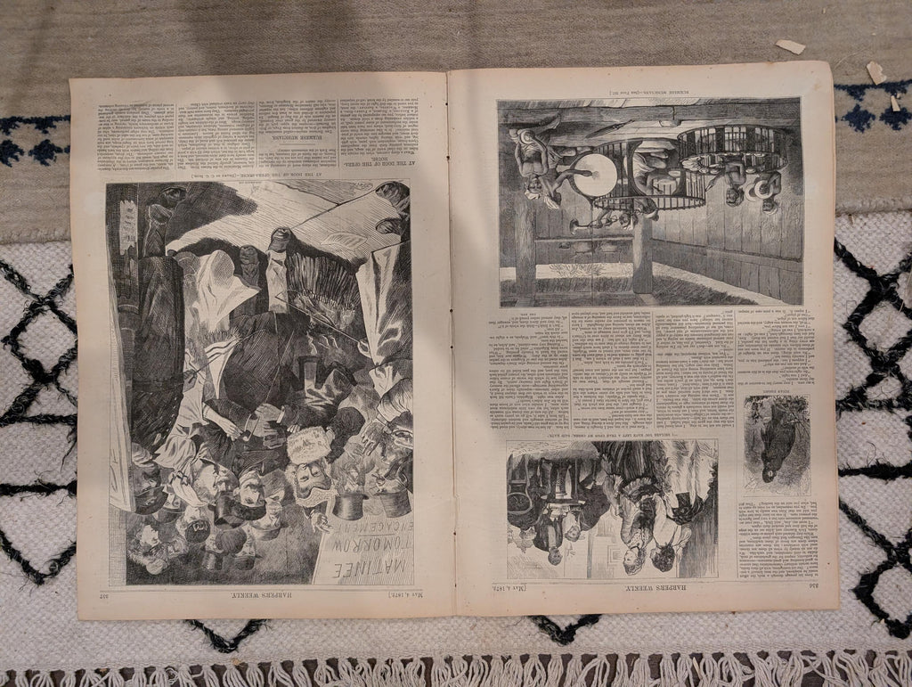 1872 Paris Pool Cafe Harper's Weekly May 04 Horace Greeley Thomas Nast