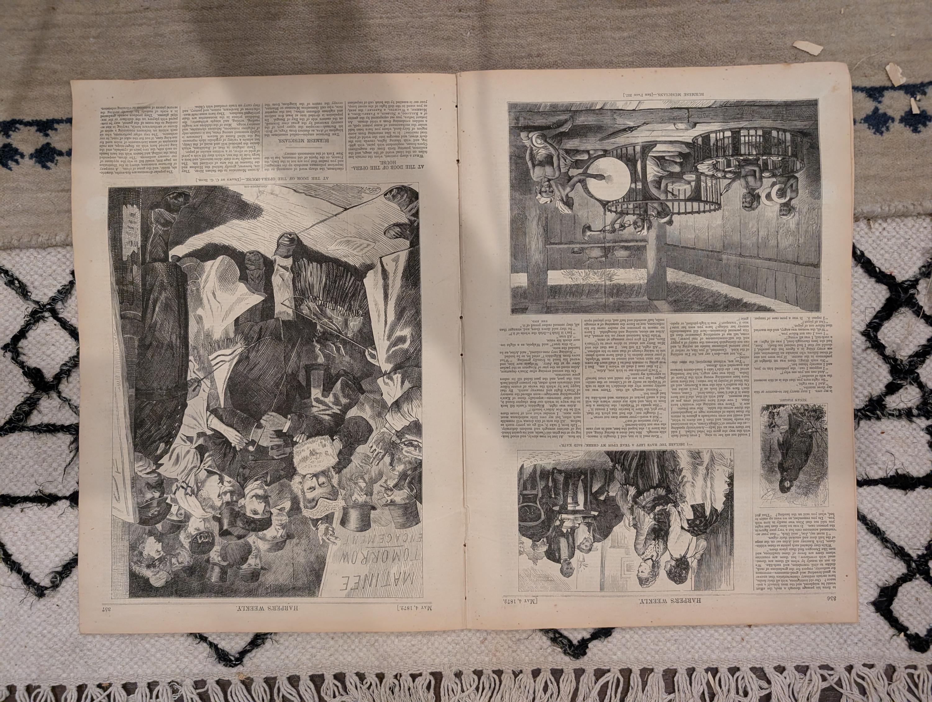 1872 Paris Pool Cafe Harper's Weekly May 04 Horace Greeley Thomas Nast