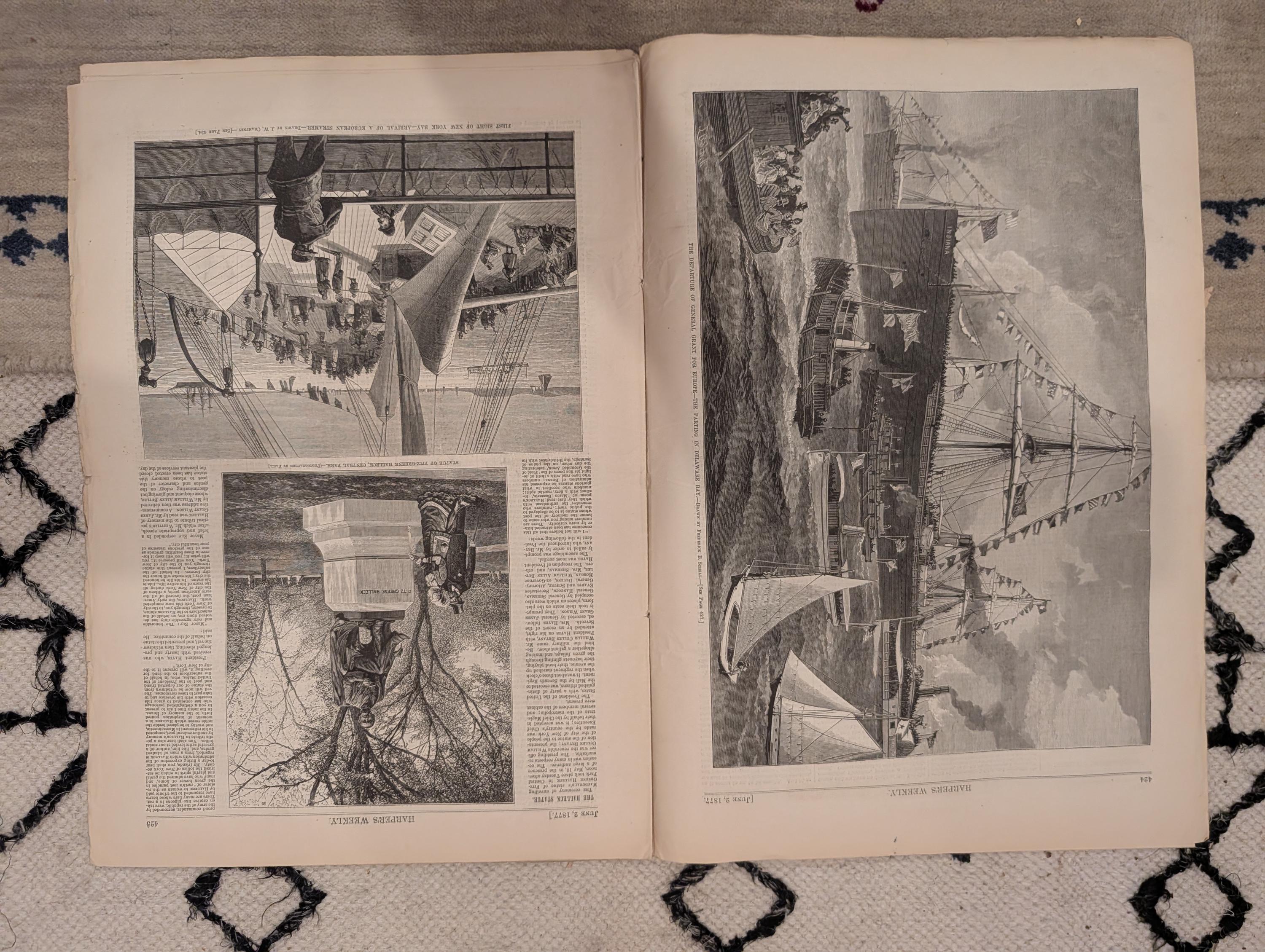 1877 Sierra Nevada Flume Centerfold, New York Bay, Danube — Jun 2