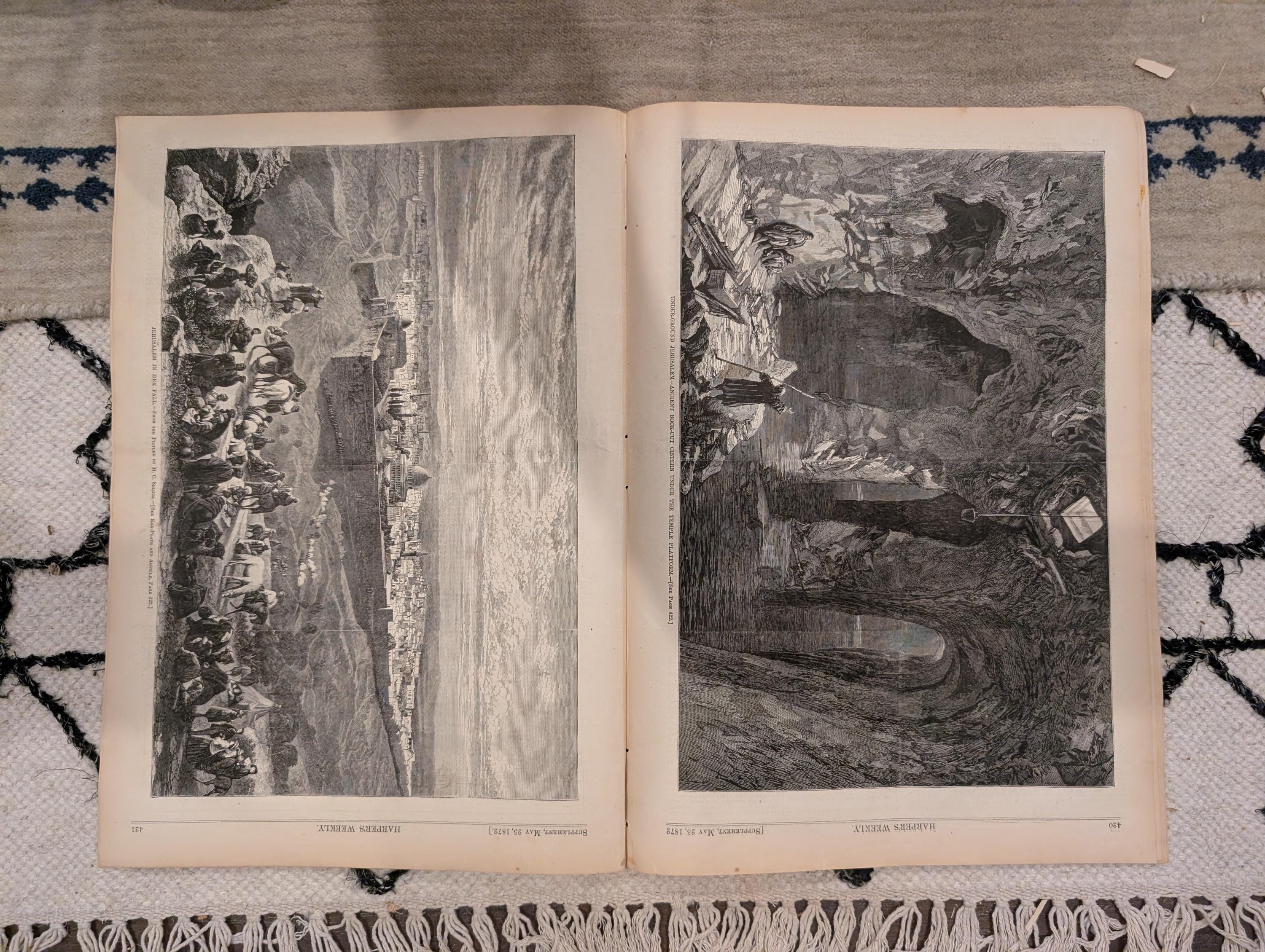 1872 Shah's Palace Teheran Harper's Weekly May 25 Jerusalem Under Temple