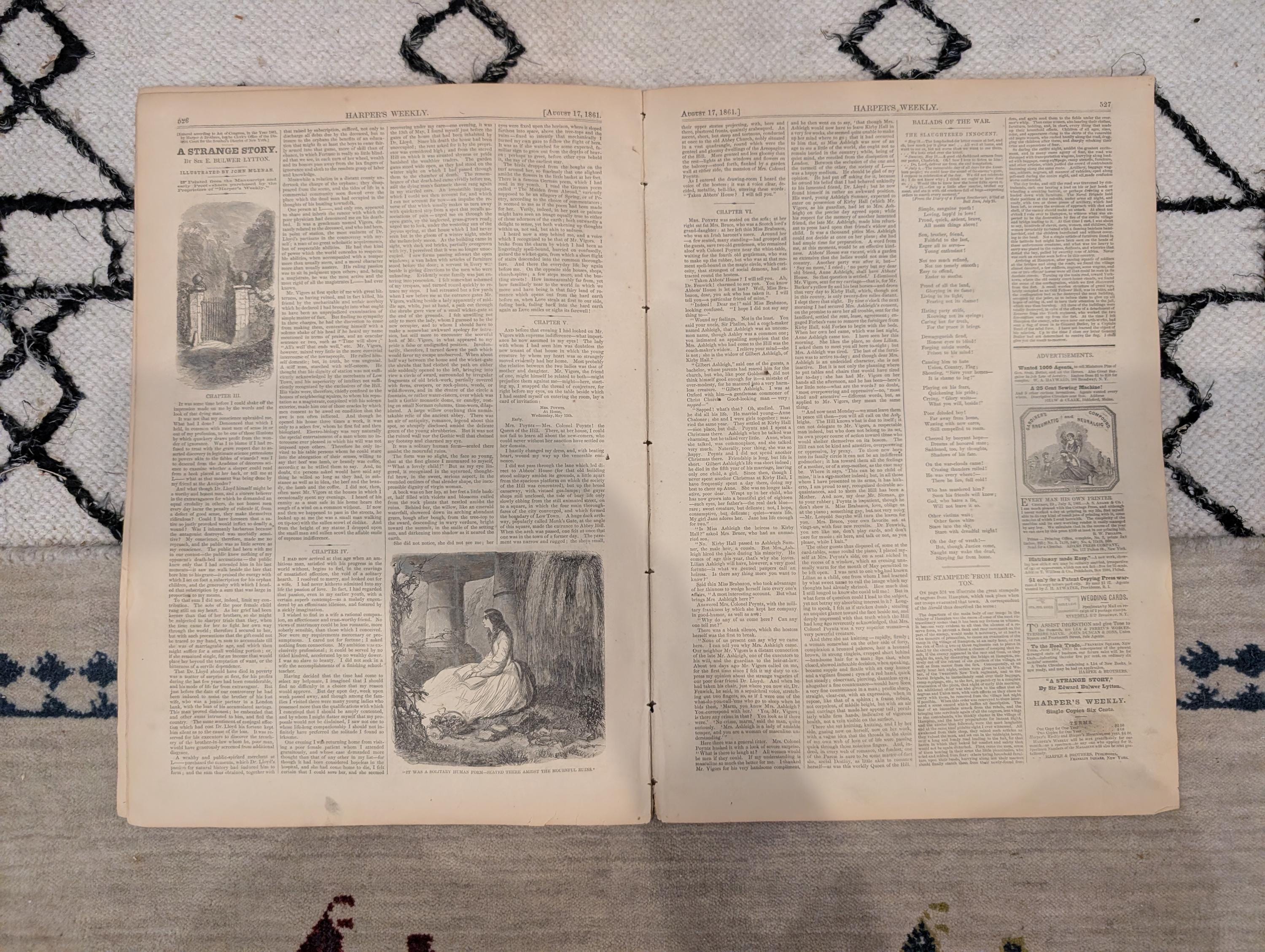1861 Confederate Uniforms Harper's Weekly August 17 Stampede of Slaves Bull Run