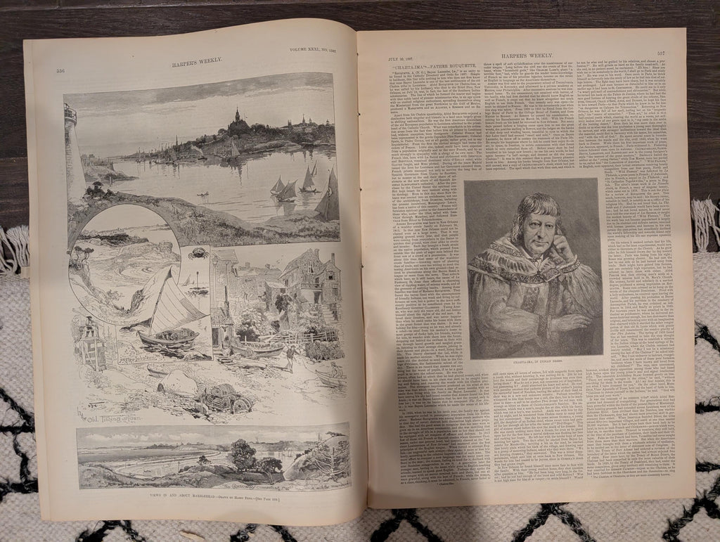 Harper’s Weekly July 30, 1887 – Mormon Temples in Utah, Marblehead Views, Dakota Harvest + South Pittsburg Supplement – Complete Issue