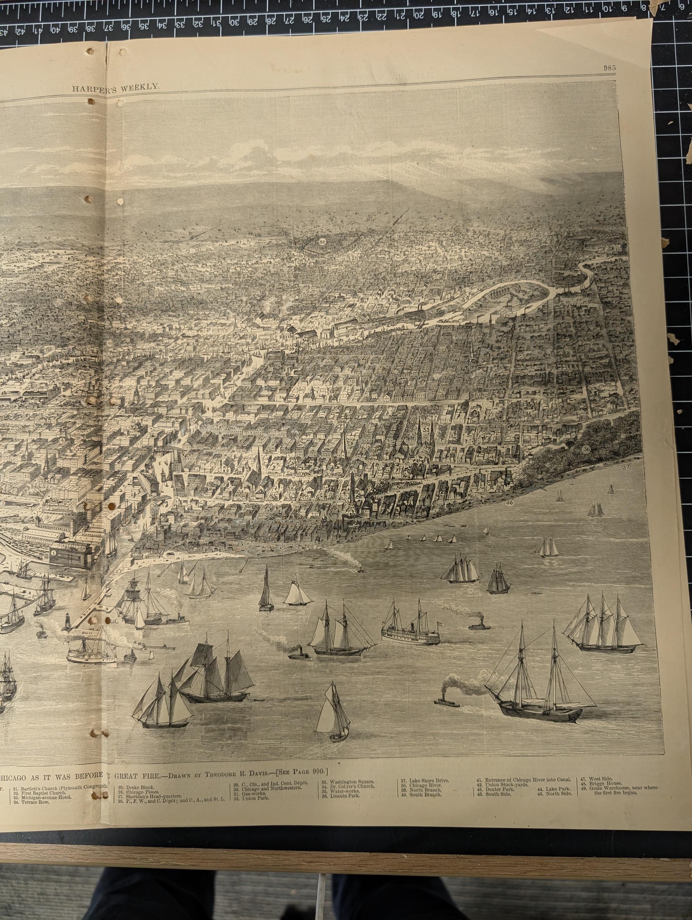 Harper’s Weekly – October 21, 1871 – Complete w/ Supplement (24 pp) | Chicago Before the Fire Double-Page, Nast “Brains” Cartoon, Mont Cenis