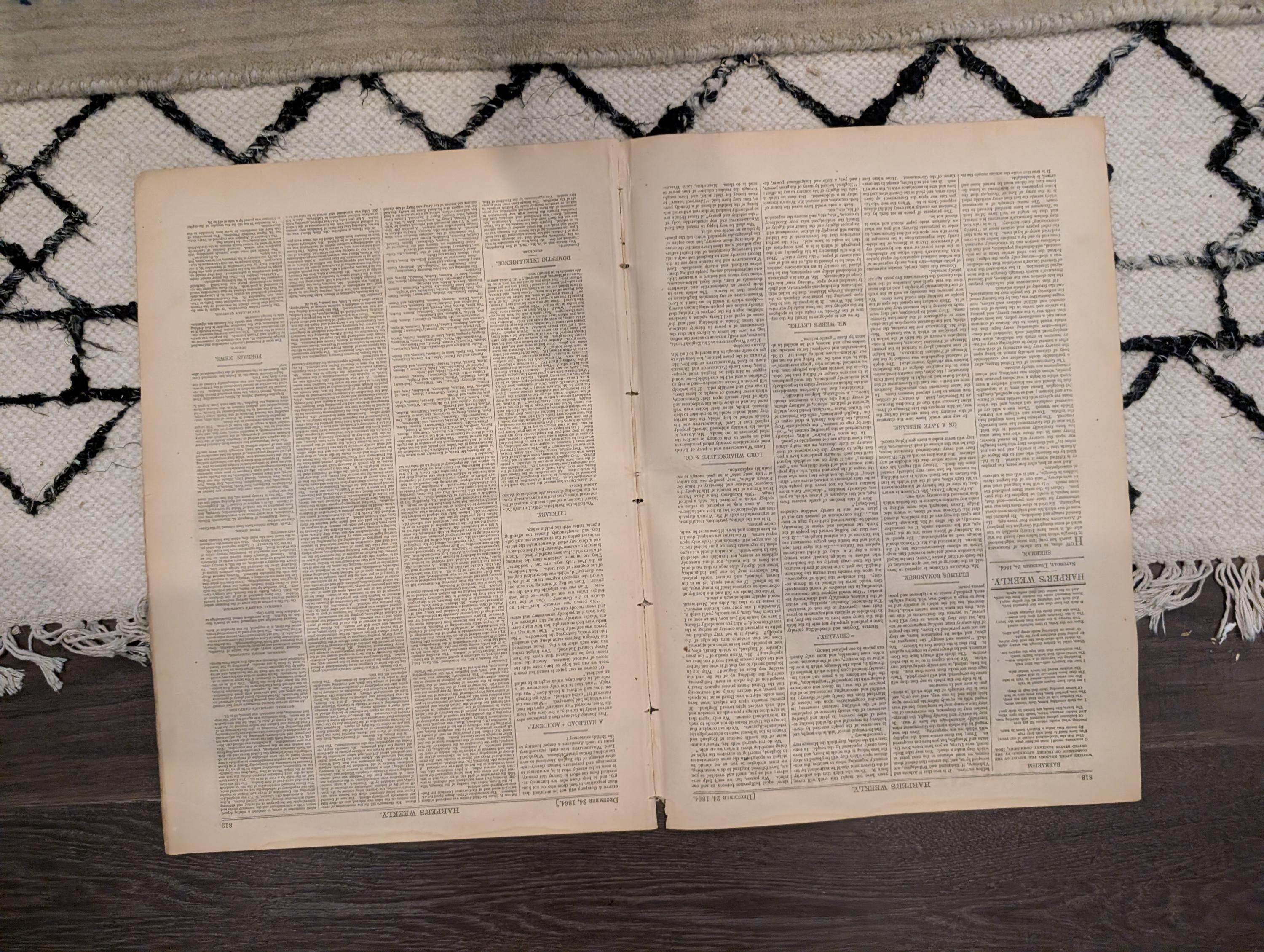 1864 Salmon Chase Supreme Court Harper's Weekly December 24 Virginia Rebellion