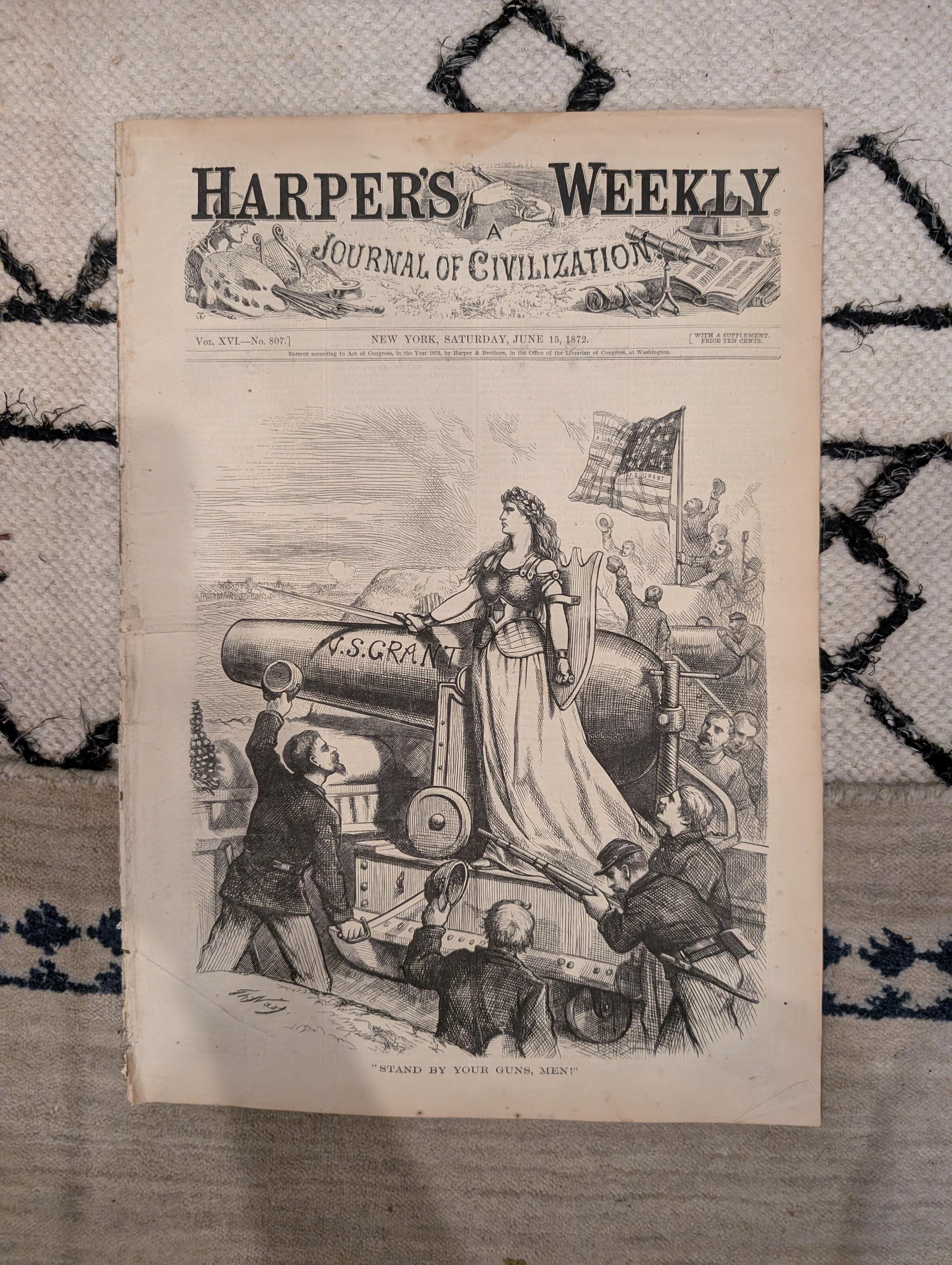 1872 Republican Convention Philadelphia Harper's Weekly June 15 Broad St Nast