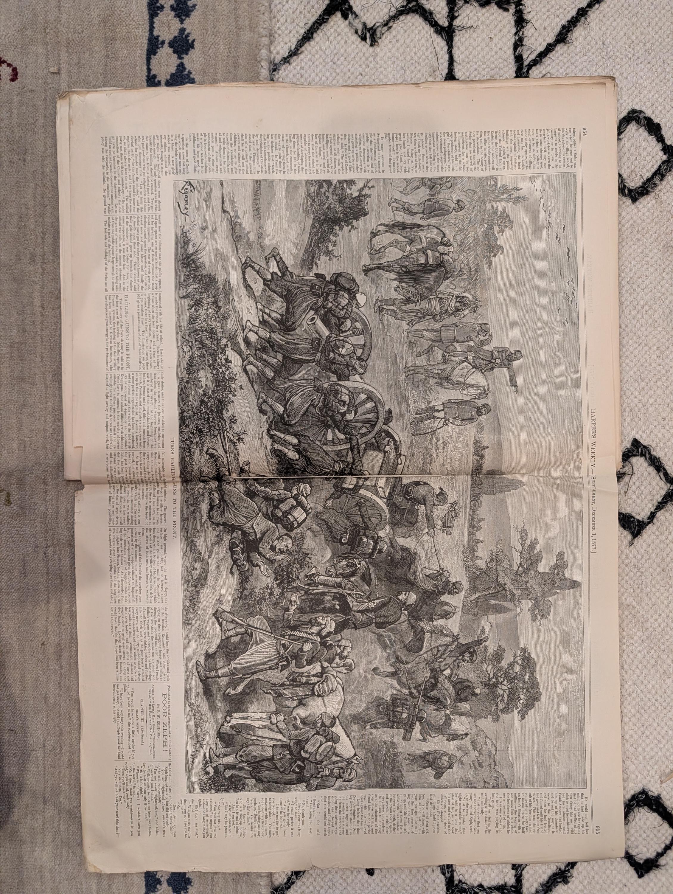 1877 Morton Funeral, Plevna Skirmish Circassians, Nast, Doctors — Dec 1