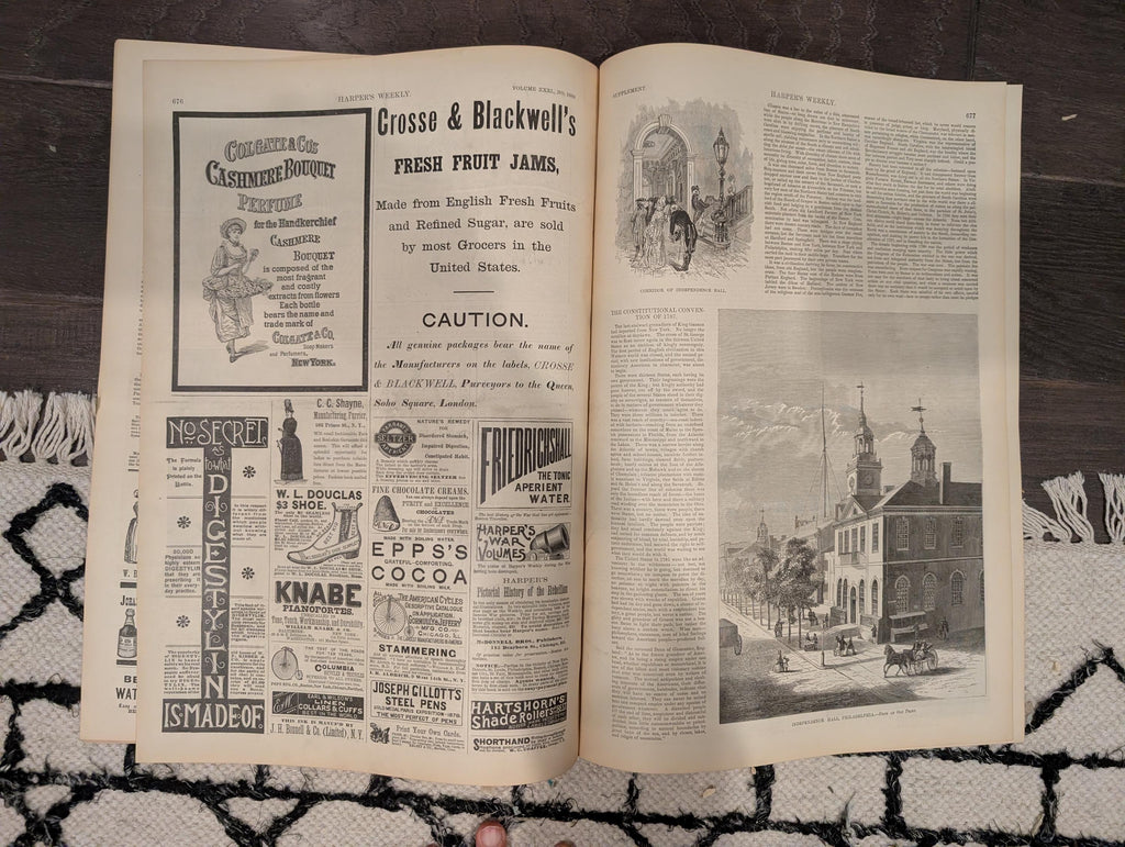 Harper’s Weekly – September 17, 1887 – Frederic Remington Cover “Burning the Range,” Tennis Centerfold, Hudson River Tunnel, Amsterdam Sketc