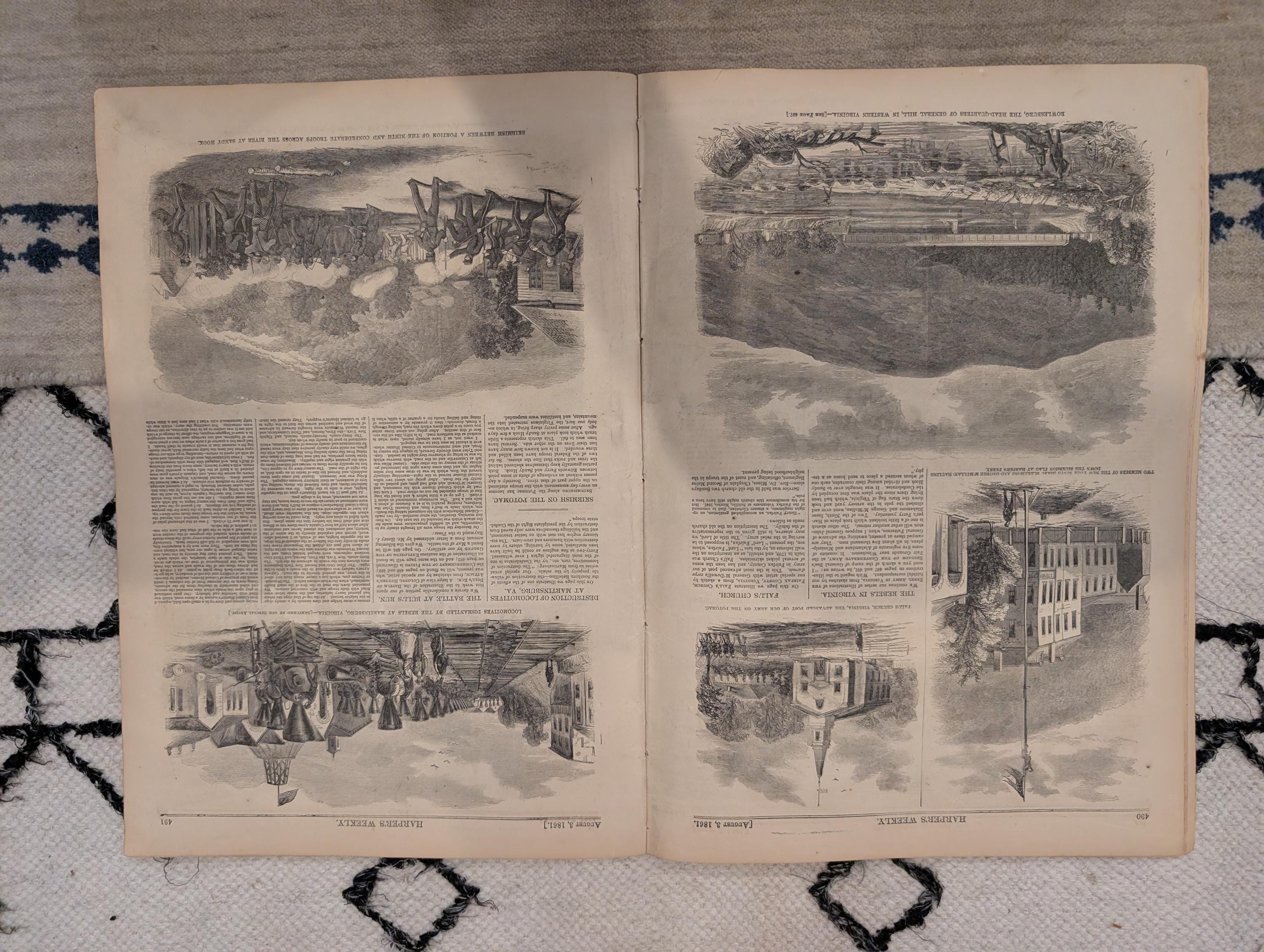1861 Battle of Bull Run Harper's Weekly August 03 Mississippi Wildcats McClellan