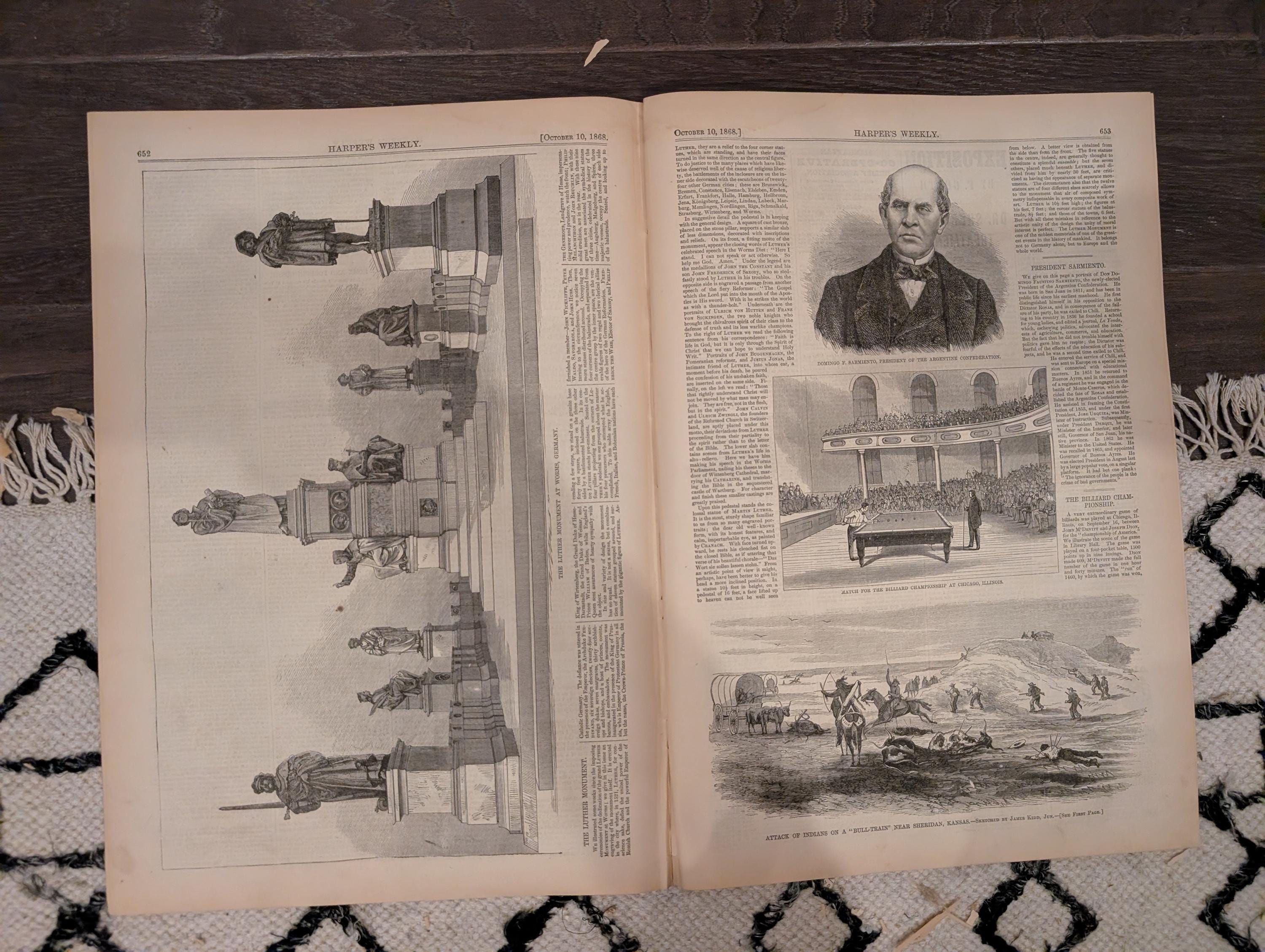 Harper’s Weekly – October 10, 1868 – Black Americana - Water Drinkers in Spain • South American Earthquake Wreck • Paraguayan