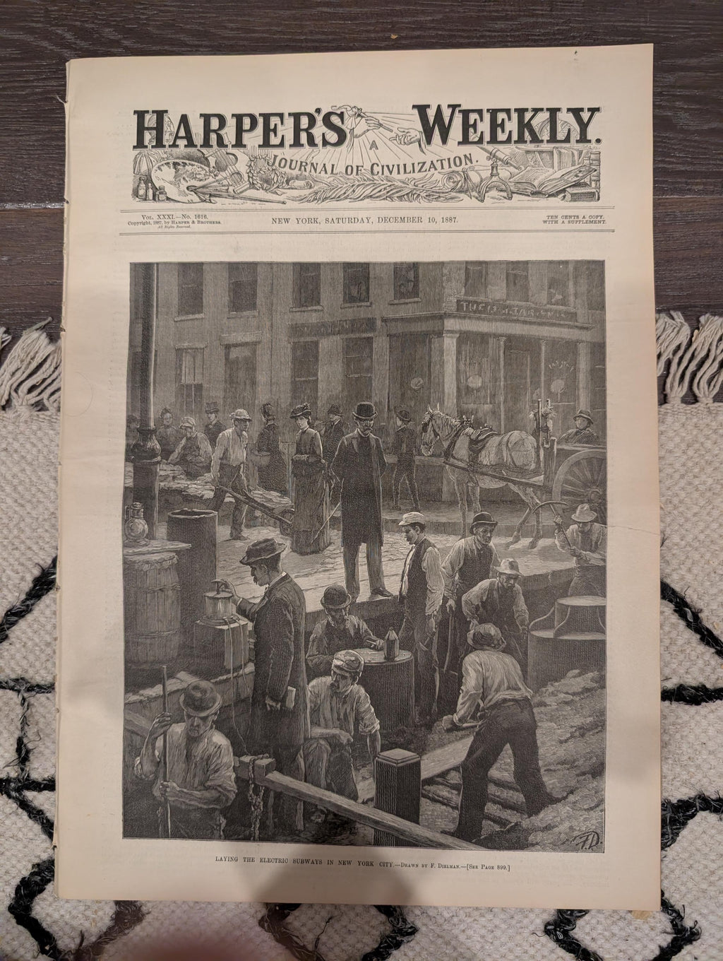Harper’s Weekly – December 10, 1887 – Electric Subways • Atlantic Storm • Yale Football Supplement Included
