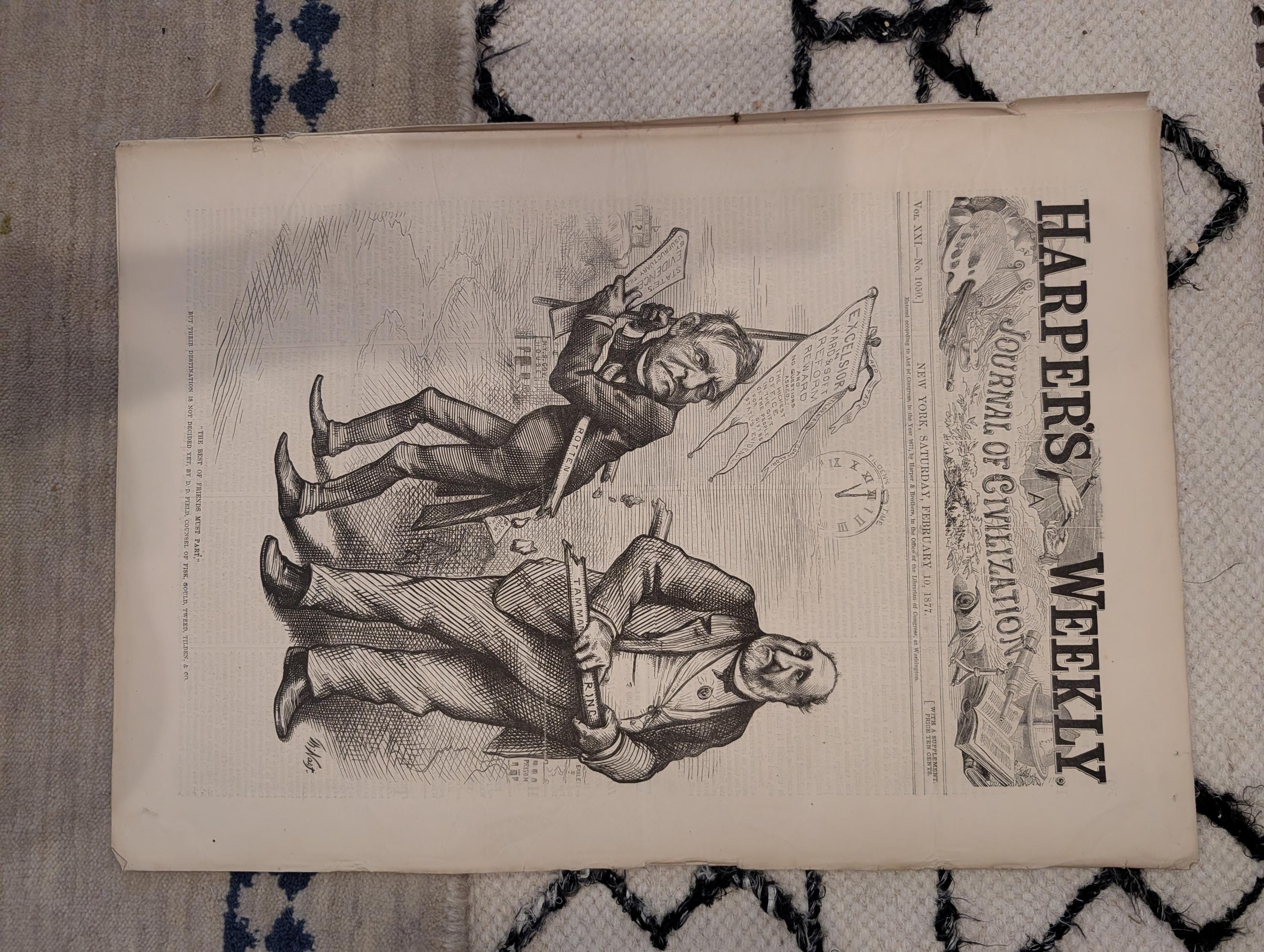 1877 Nast Boss Tweed, Mammoth Cave, Challenger in Japan, Hawaii — Feb 10