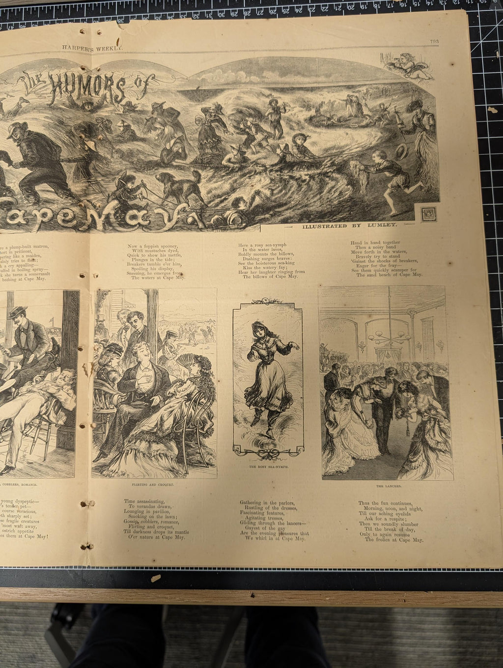Harper’s Weekly – August 26, 1871 | Thomas Nast Cartoon & Portrait, Buffalo Hunt, Cape May Humor, Crown Prince of Prussia, Complete w/ Suppl