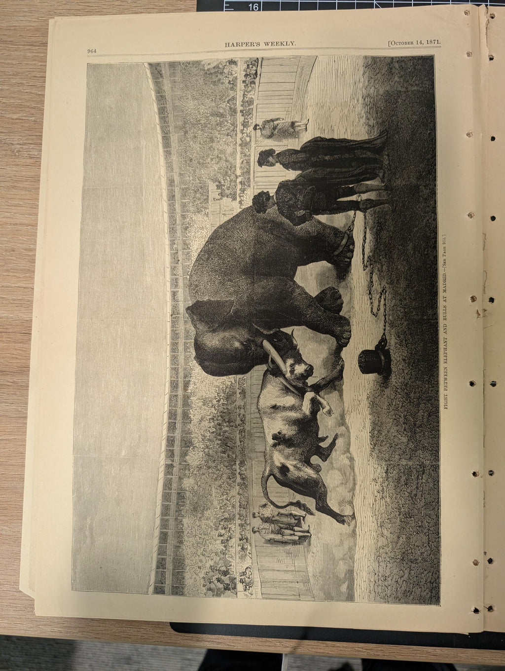 Harper’s Weekly – October 14, 1871 – Complete w/ Supplement (24 pages) | Grand Duke Alexis, Nast Tweed Ring Cartoons, Elephant vs. Bull Figh