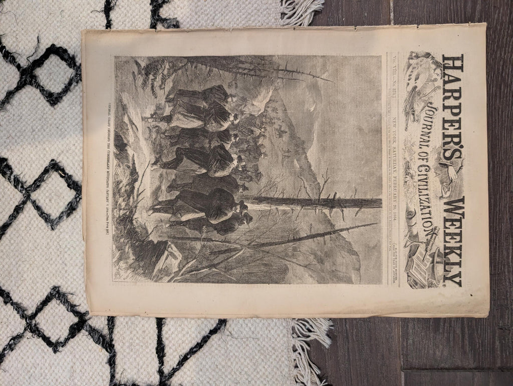 Harper's Weekly 1864 St. Valentine's Day Feb 20 Grant Mobile Ram