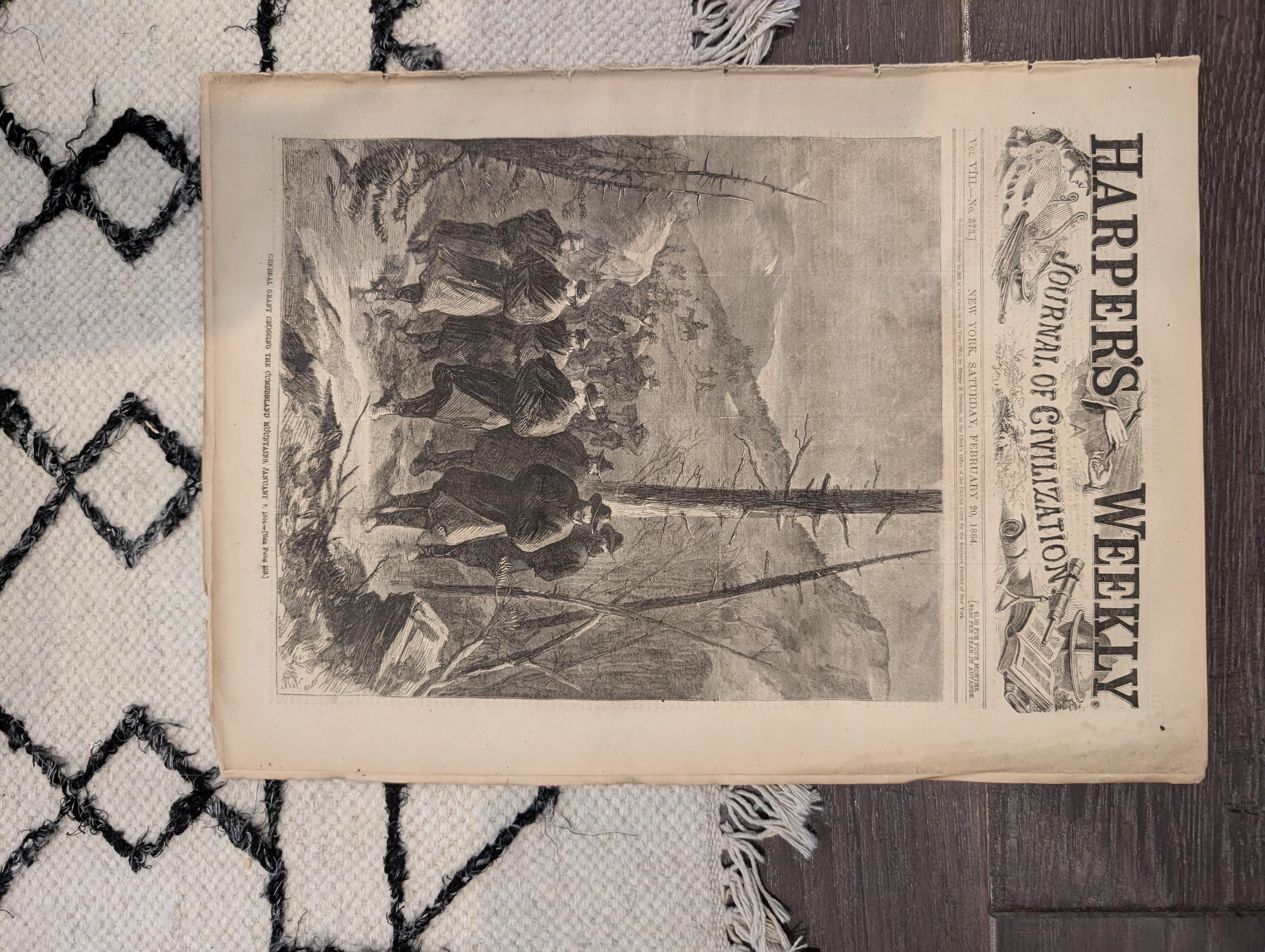 Harper's Weekly 1864 St. Valentine's Day Feb 20 Grant Mobile Ram