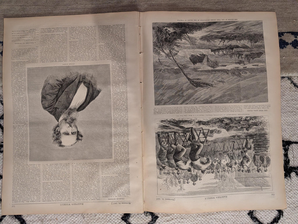 1867 Charles Dickens Portrait, Two Thanksgiving Prints, Grant — Nov 30