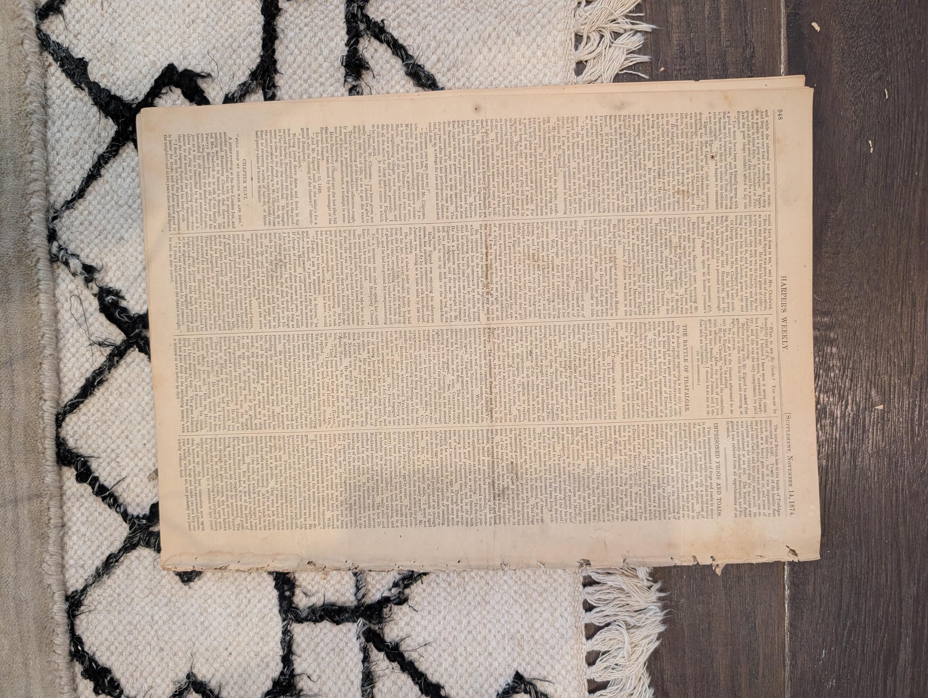 1874 Boss Tweed in Prison, Battle of Trafalgar, Nast Centerfold — Nov 14
