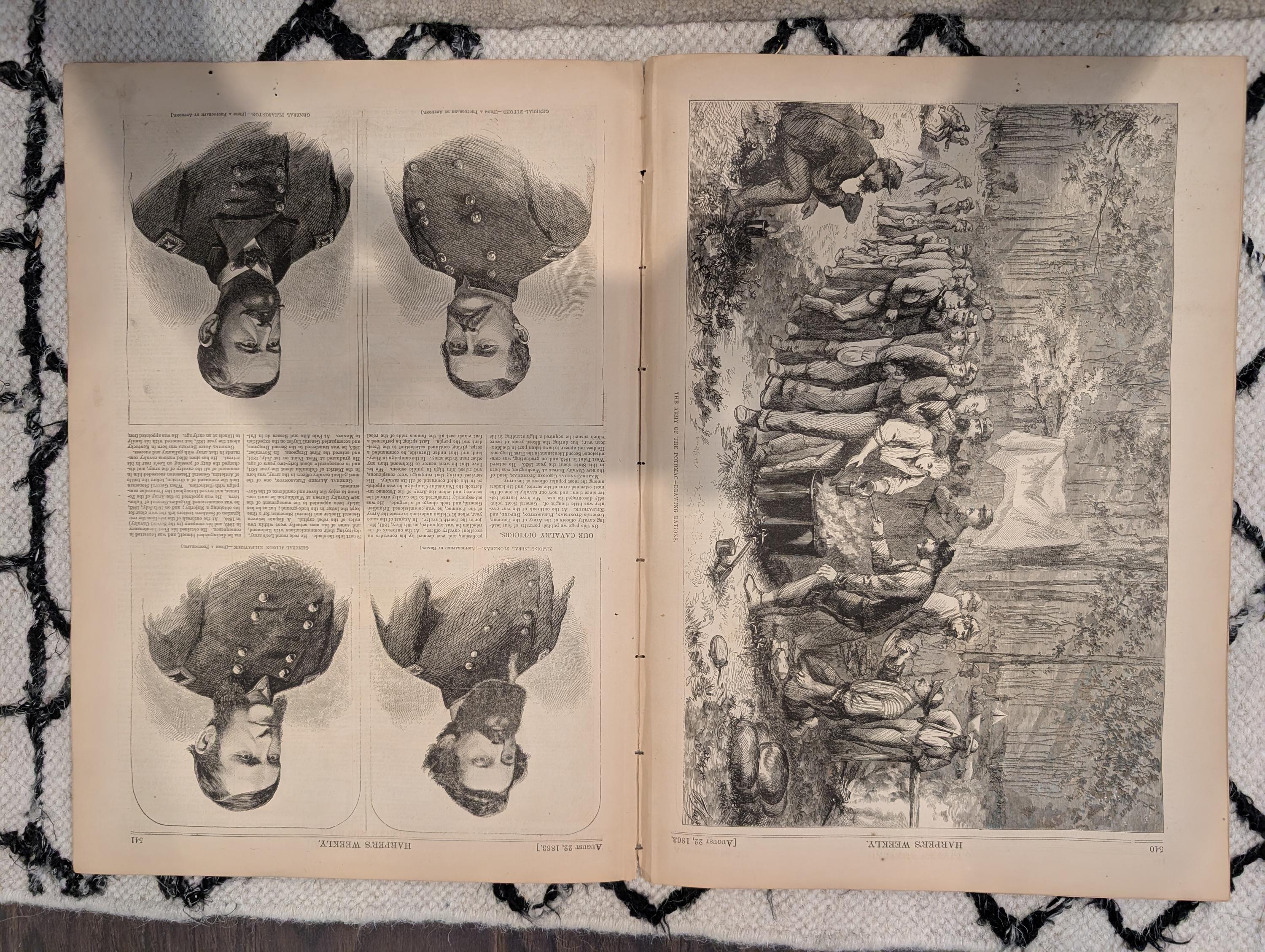 Harper’s Weekly, August 22, 1863 – John Burns of Gettysburg, Morris Island Charleston, Thomas Nast – Civil War Newspaper