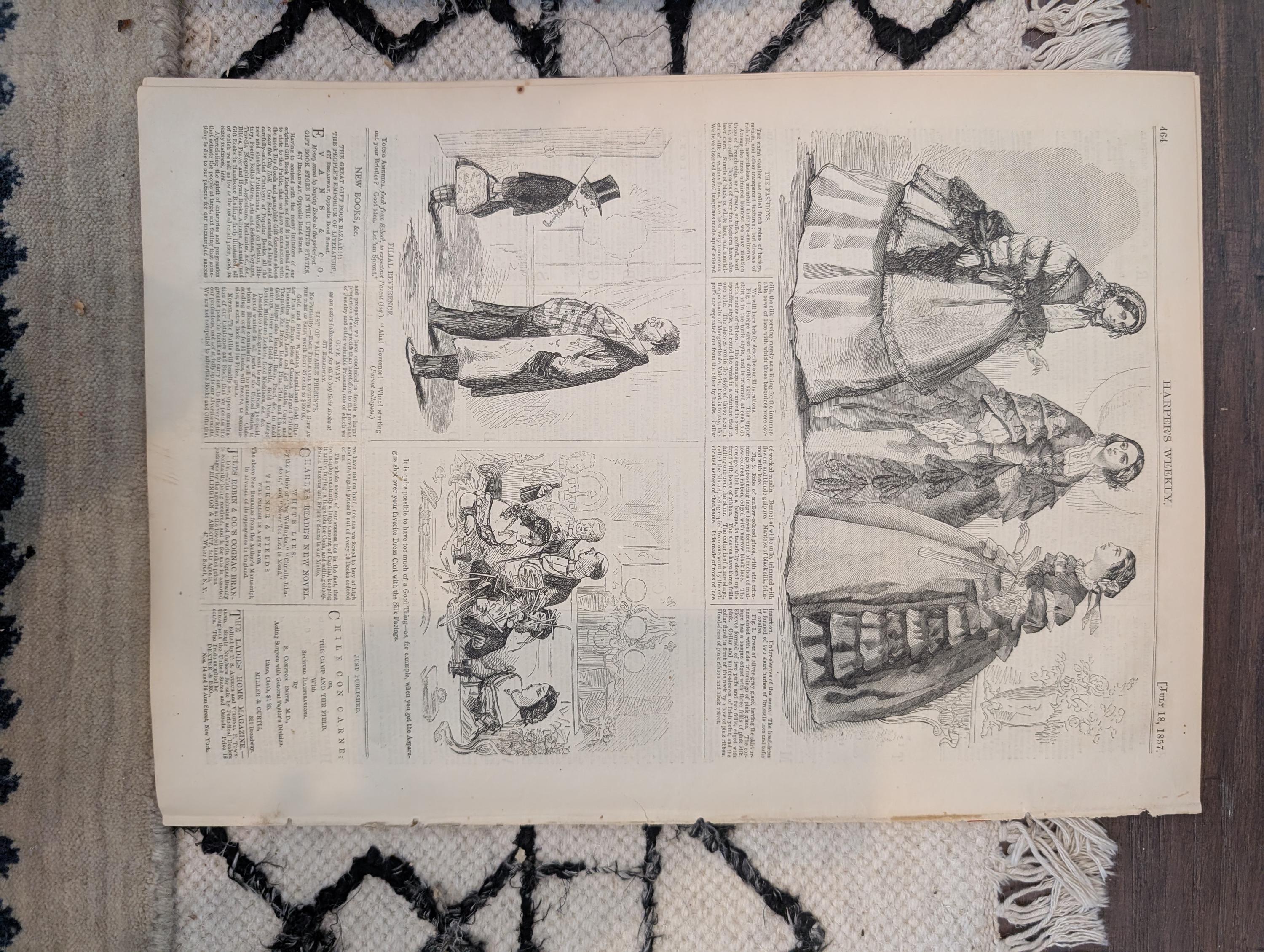 1857 Queen Victoria Harper's Weekly July 18 Hebron Holy Land William Marcy