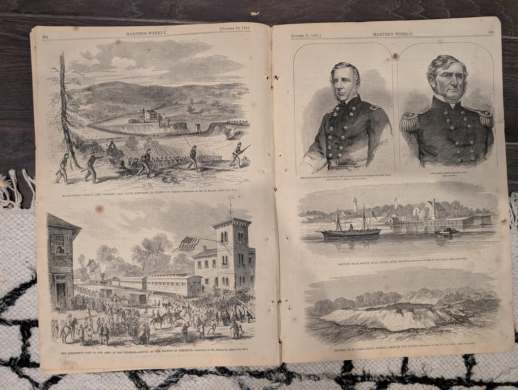 Harper’s Weekly – October 11, 1862 • Battle of Antietam Centerfold • Lincoln Proclamation • South Mountain Map