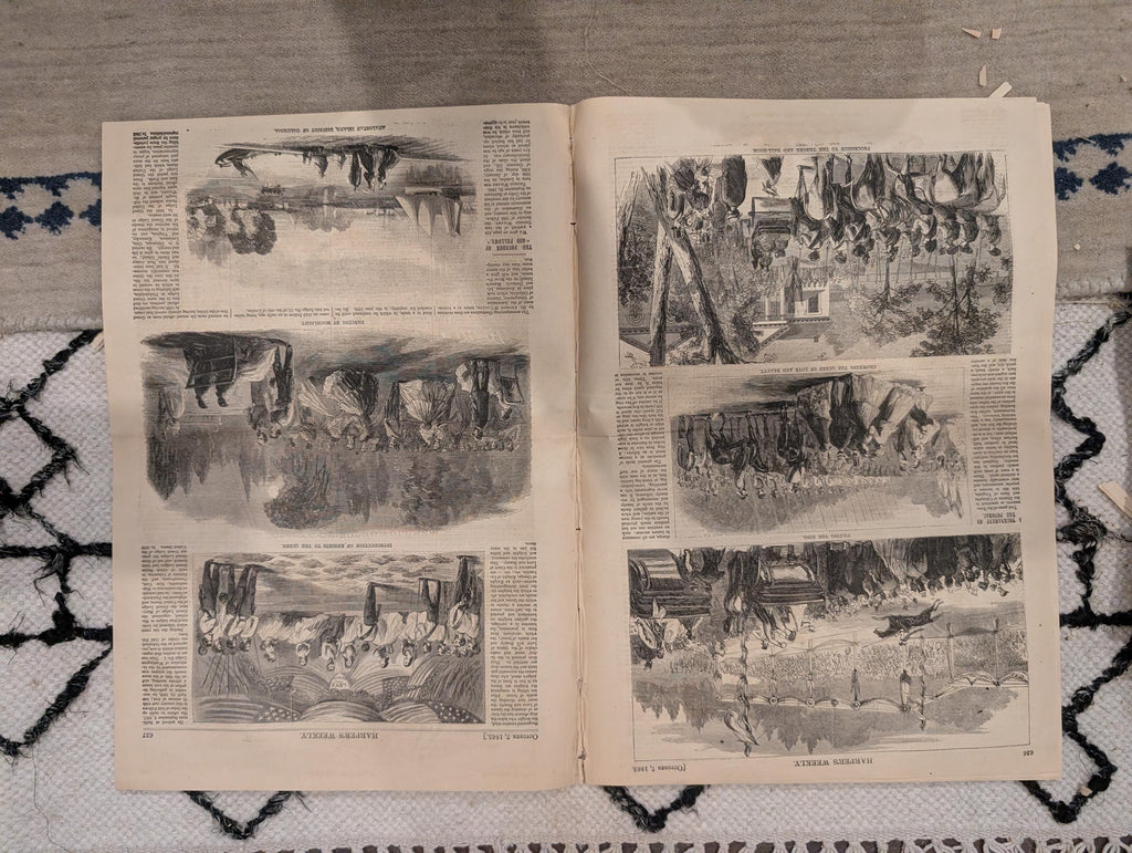 1865 Harper's Weekly — Dead at Andersonville Prison, POW Graves, Naval Festival, Oct 7