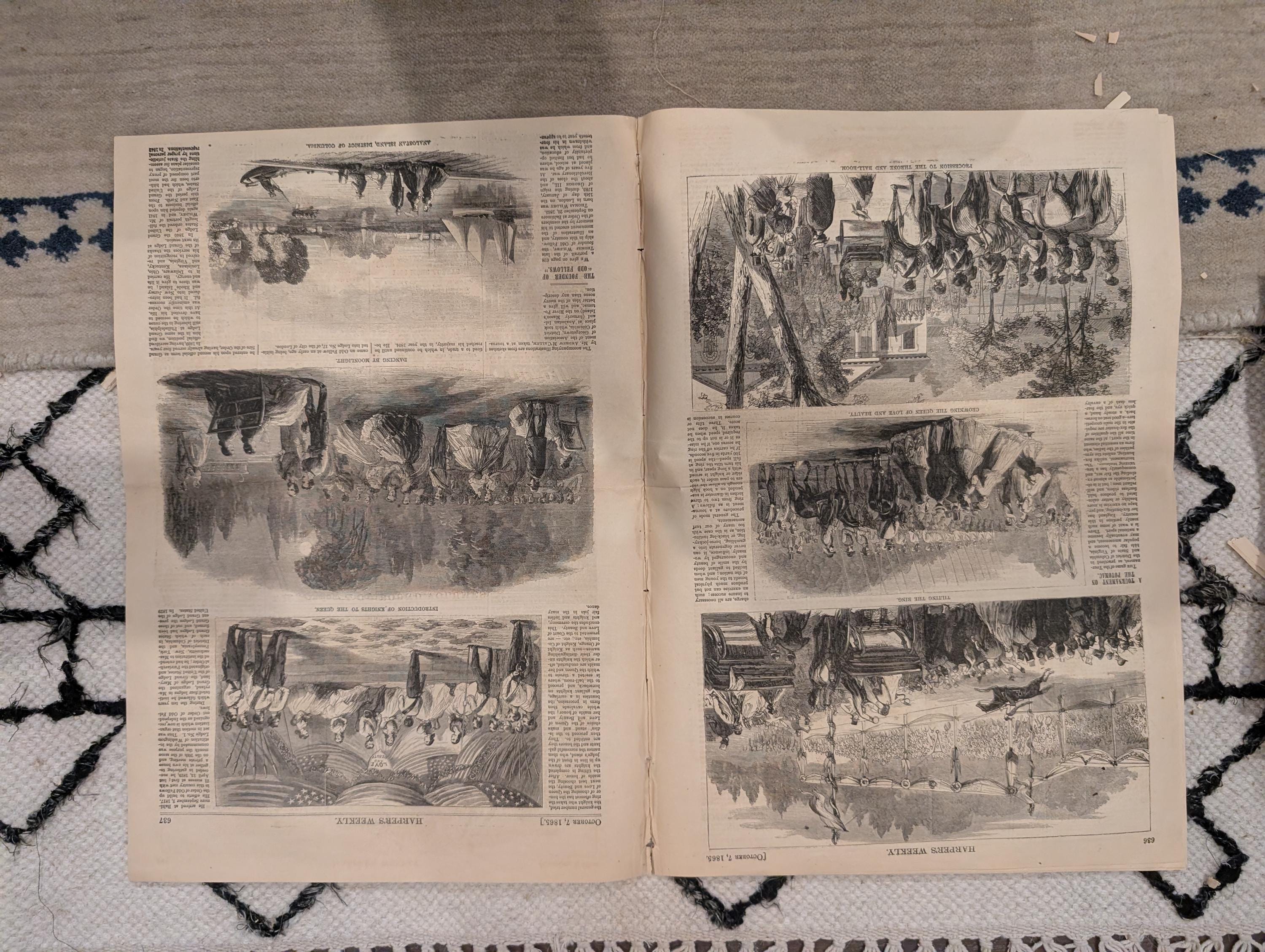 1865 Harper's Weekly — Dead at Andersonville Prison, POW Graves, Naval Festival, Oct 7