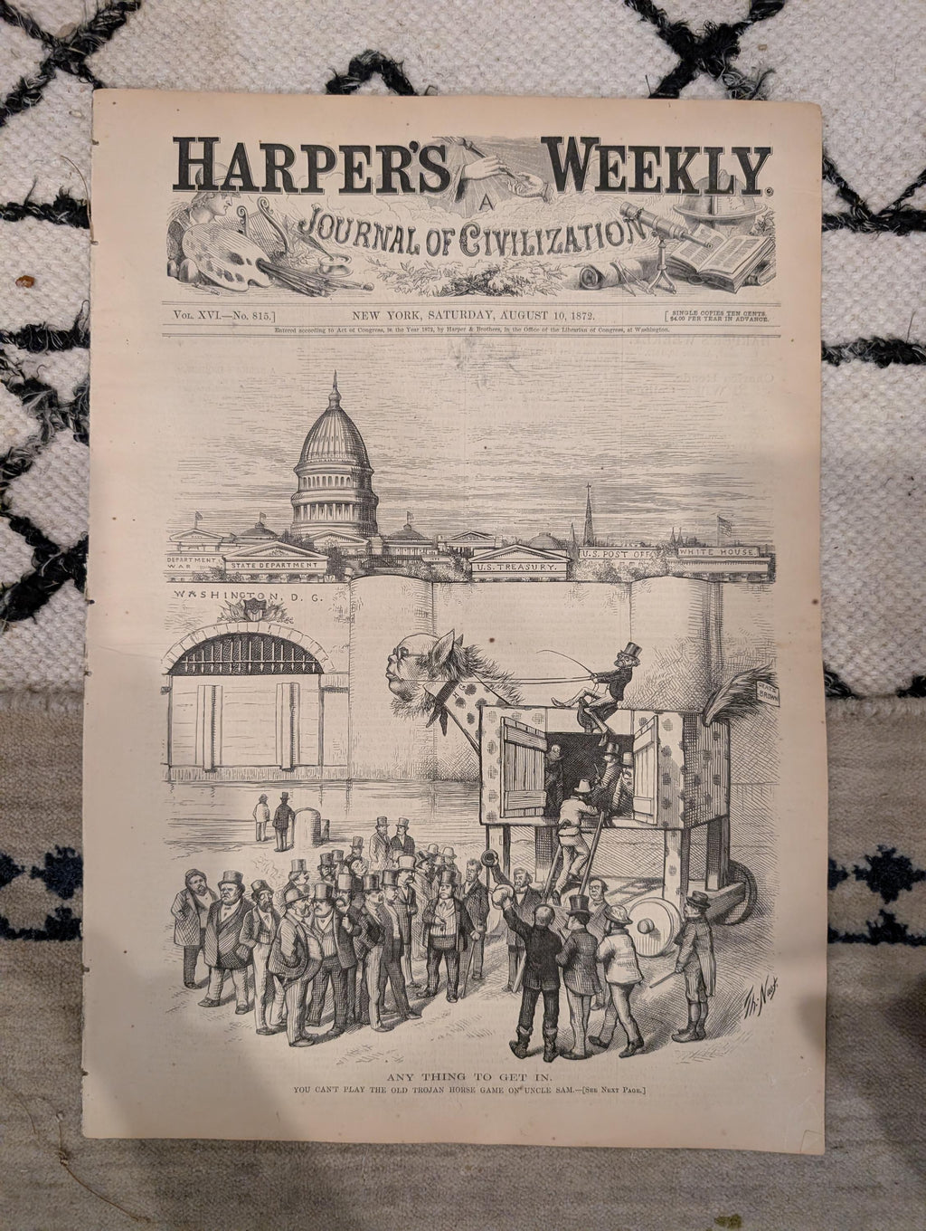1872 Negro Camp Meeting South Harper's Weekly Aug 10 Thomas Nast