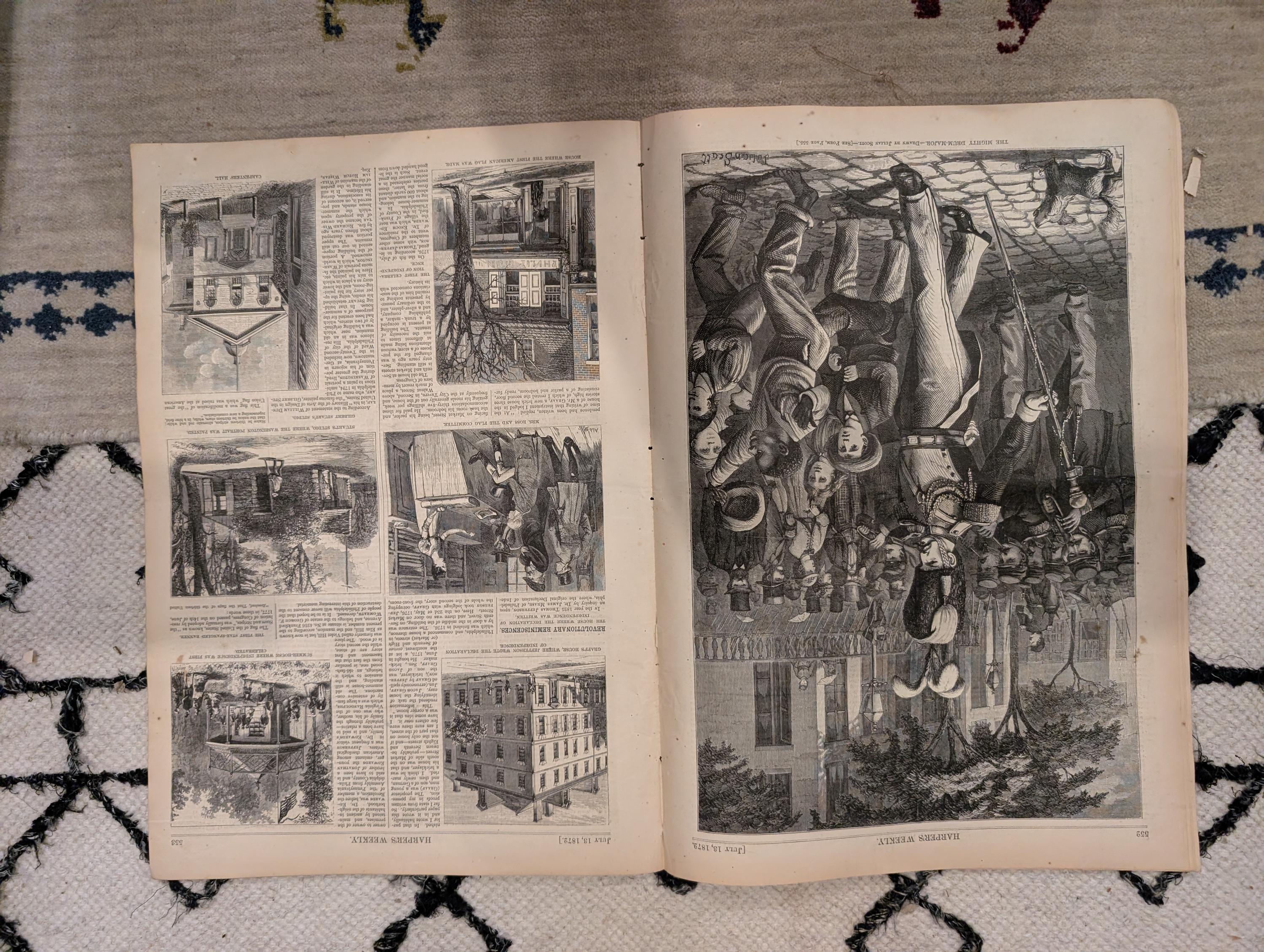 1872 Carpenters Hall Harper's Weekly July 13 Thomas Nast Johann Strauss