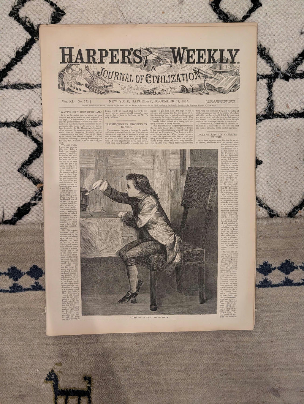 1867 Winslow Homer "Homeward Bound" Centerfold, James Watt, Dickens — Dec 21
