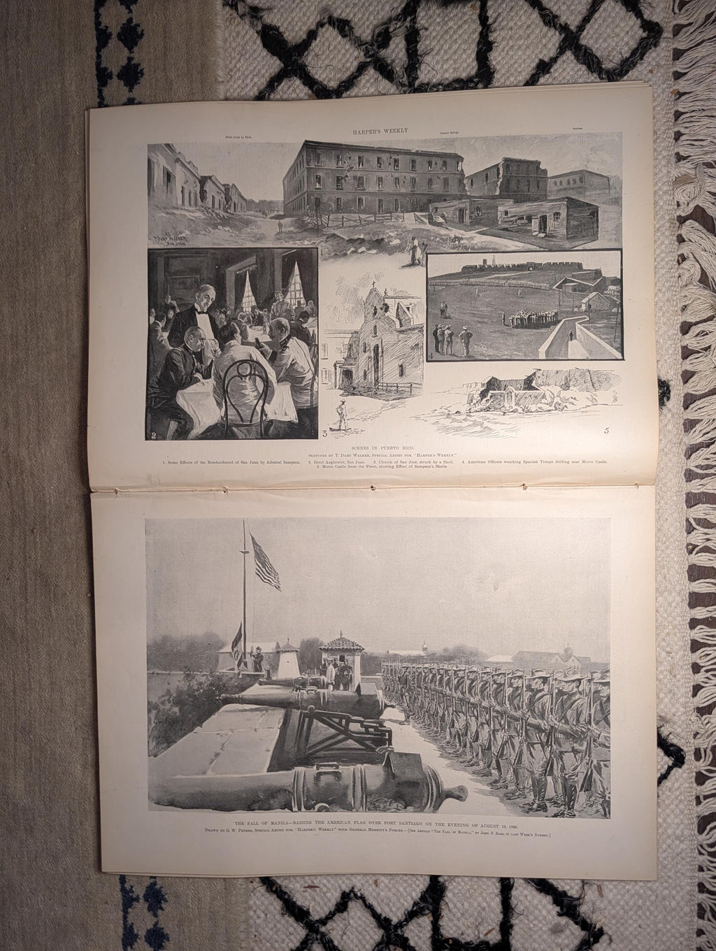 1898 Forbidden City Peking Front Page, Fall of Manila, Puerto Rico — Oct 22