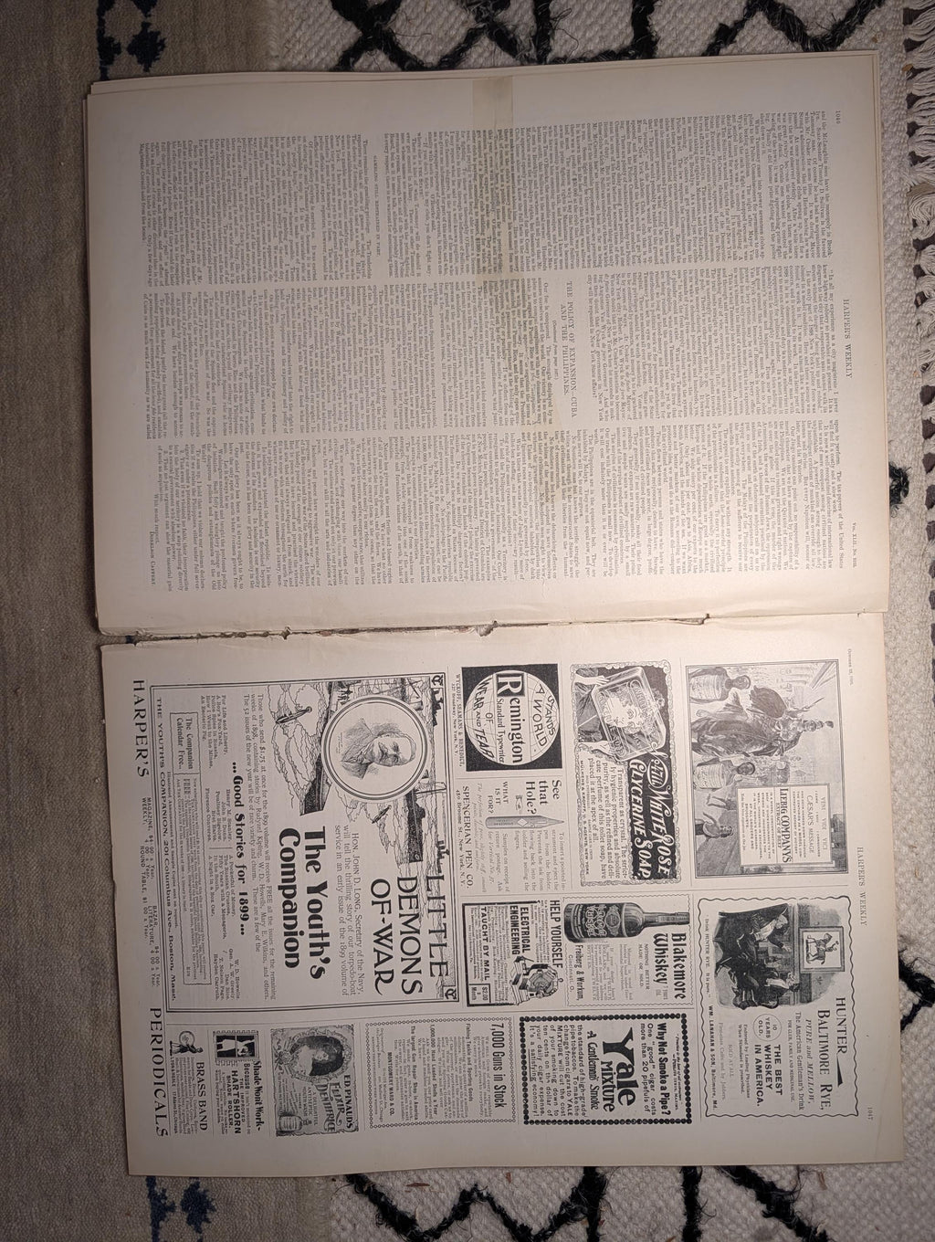 1898 Forbidden City Peking Front Page, Fall of Manila, Puerto Rico — Oct 22