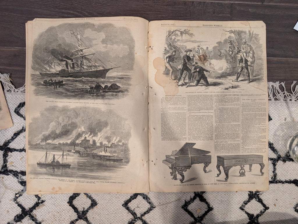 Harper’s Weekly August 23 1862 Civil War Capitol War Meeting Ironclads Harrison’s Landing Newspaper