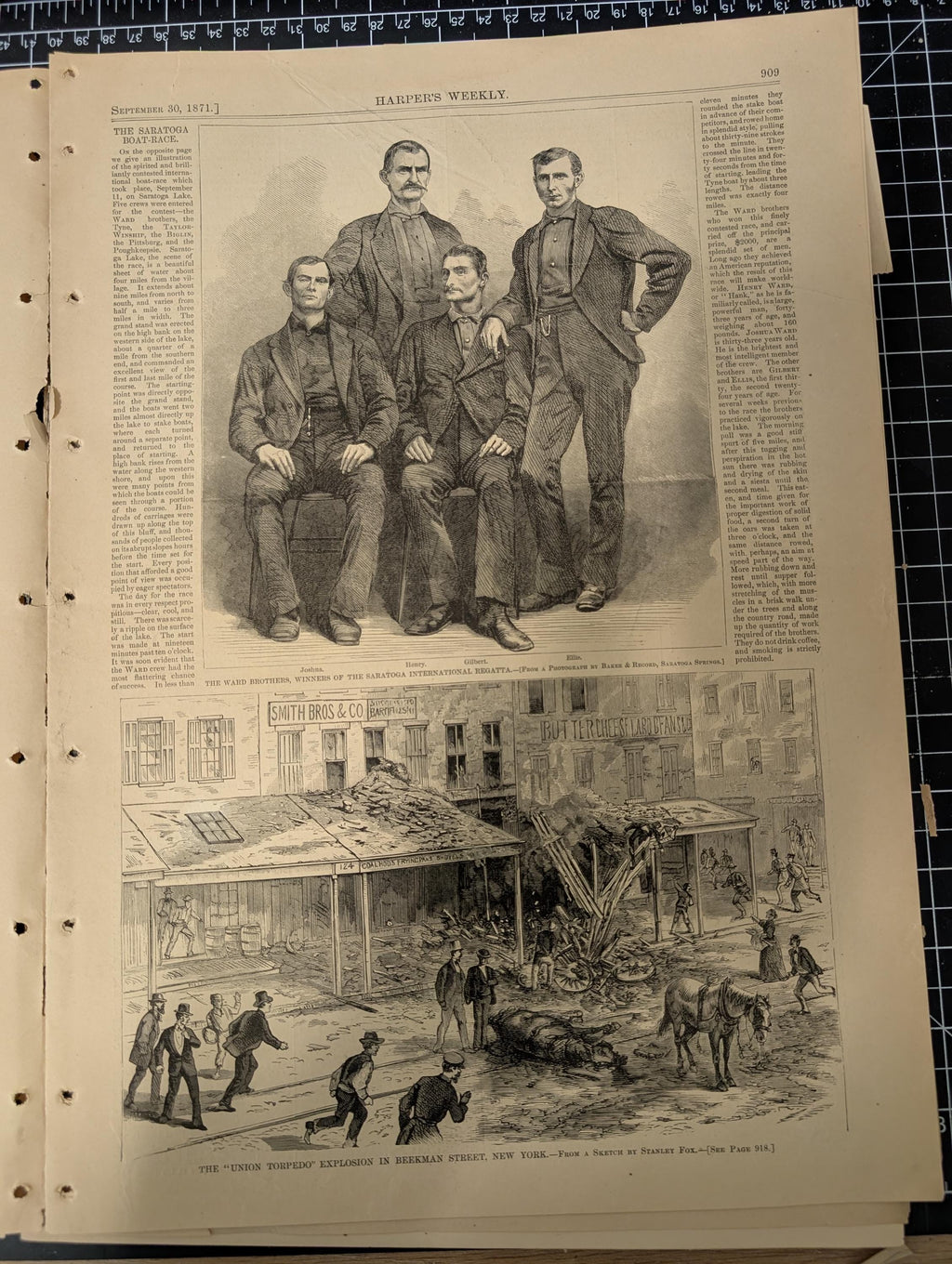 Harper’s Weekly – September 30, 1871 – Complete Issue with Supplement | Thomas Nast Tammany Cartoon, American River Ganges, Mormon Tabernacl