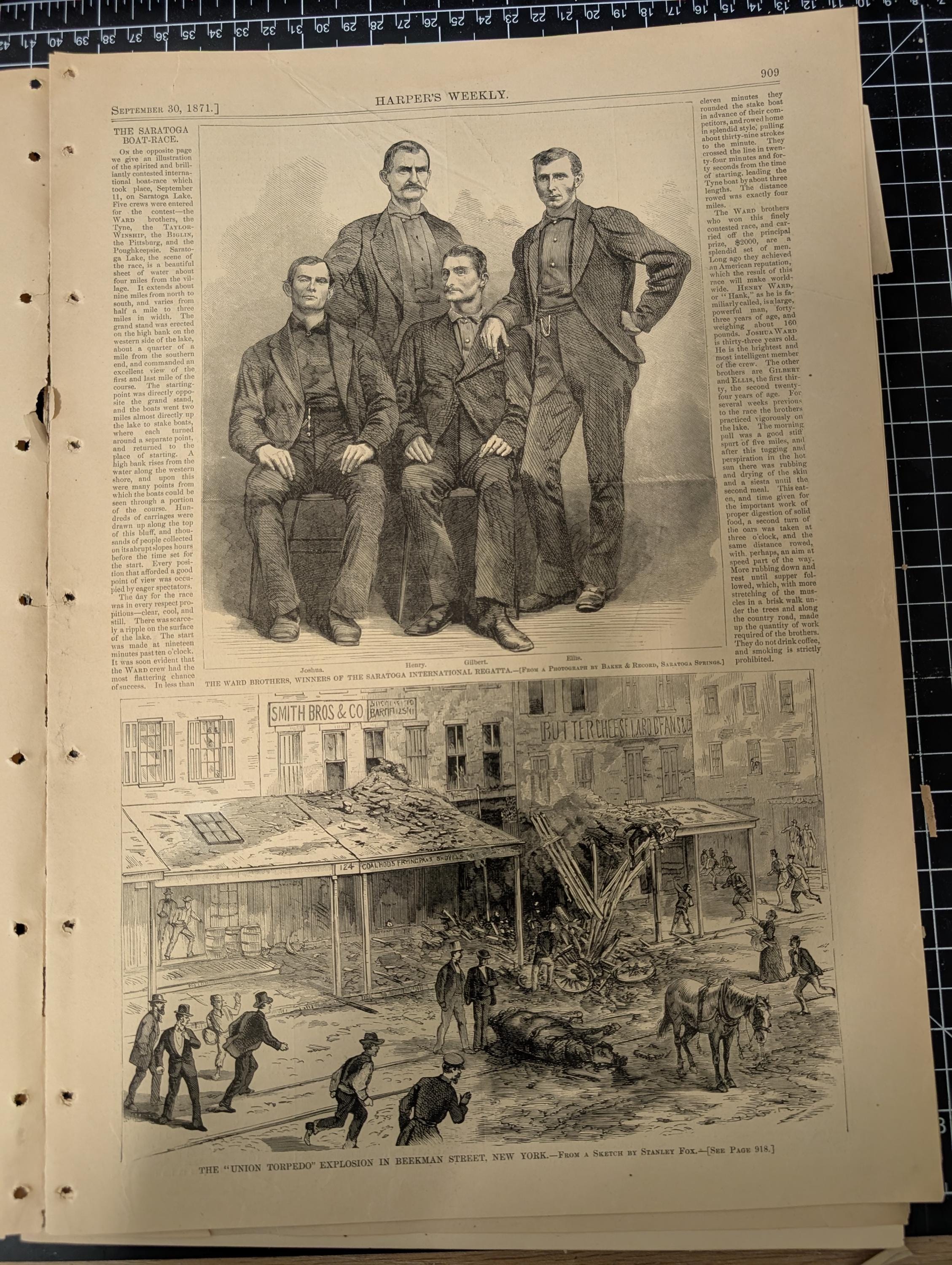 Harper’s Weekly – September 30, 1871 – Complete Issue with Supplement | Thomas Nast Tammany Cartoon, American River Ganges, Mormon Tabernacl