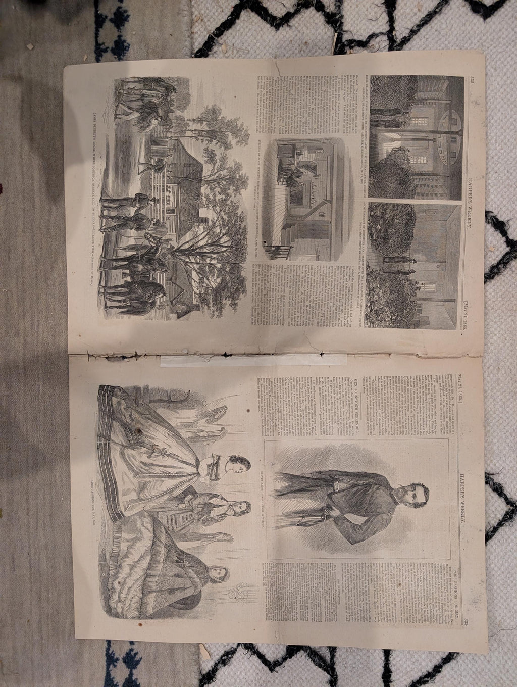 1865 Capture of Jeff Davis Harper's Weekly May 27 Lincoln Burial Springfield