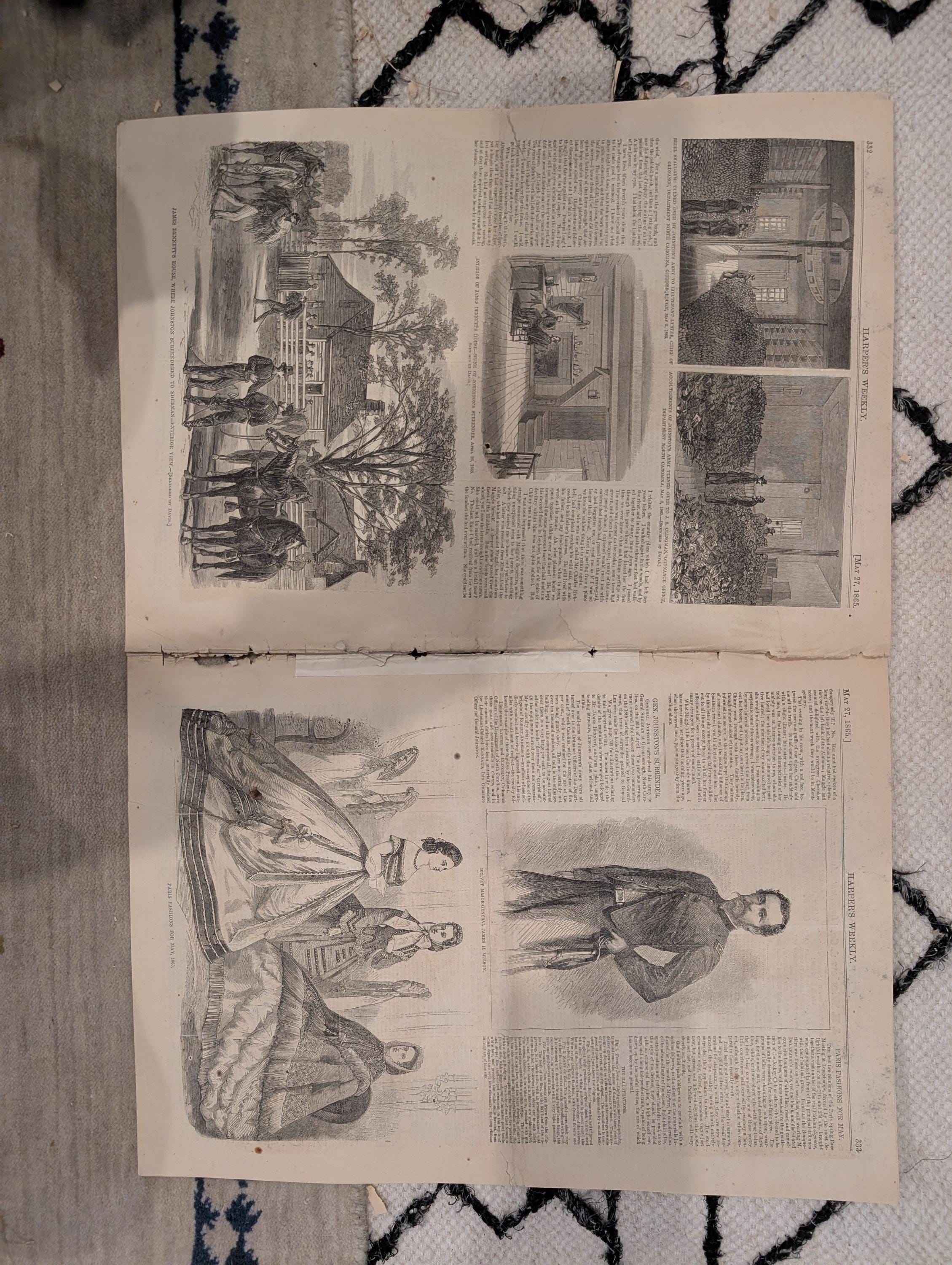 1865 Capture of Jeff Davis Harper's Weekly May 27 Lincoln Burial Springfield