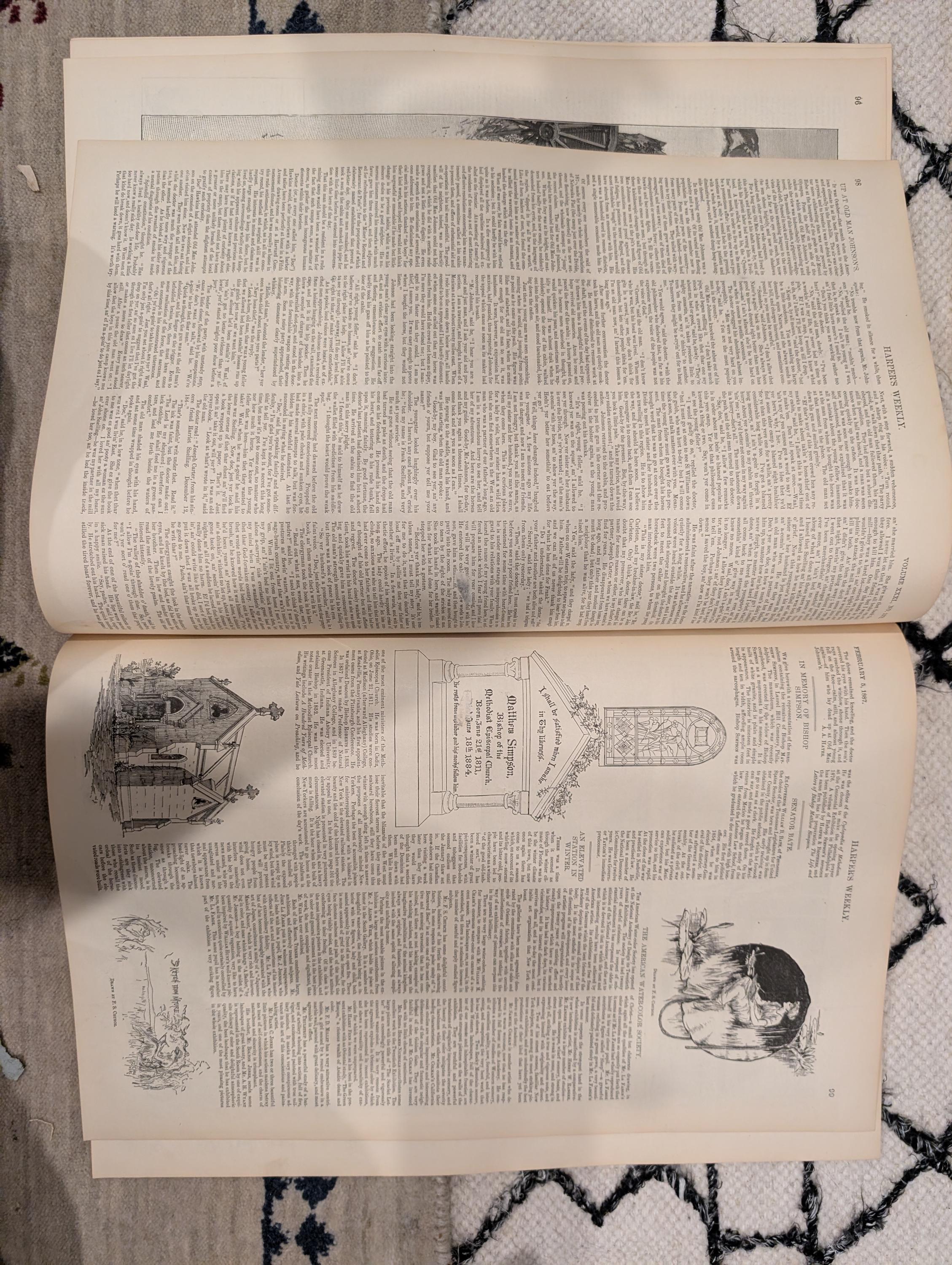 Harper’s Weekly – February 5, 1887, Original  • “Twist the Lion’s Tail” Front Page • Ice Carnival at St. Paul • Doublepage Centerf