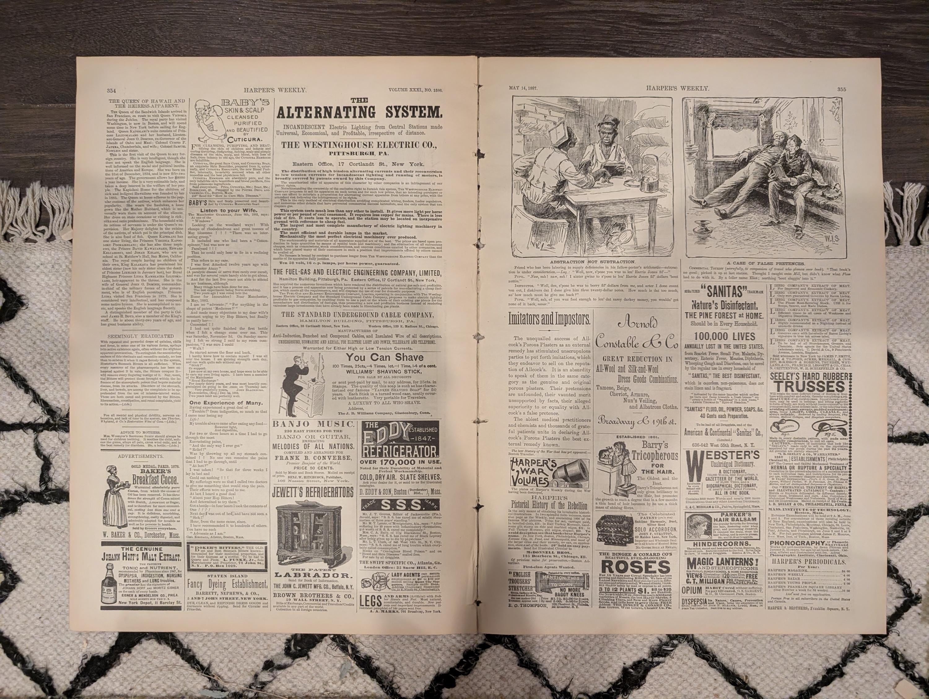 Harper’s Weekly May 14, 1887 – Garfield Monument, Metropolitan Museum Art Prints, Statues, Capitol Scene, Complete Issue