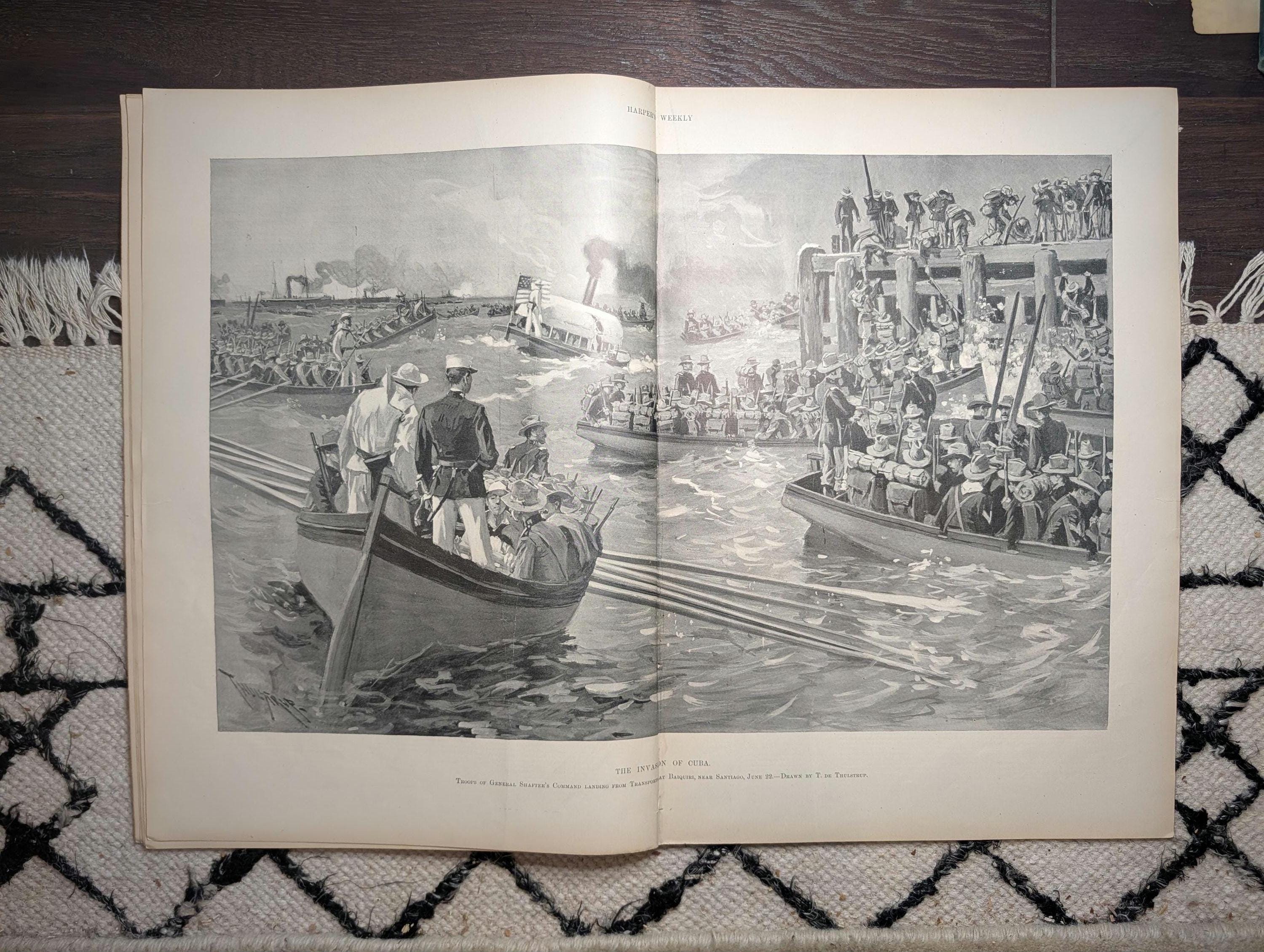 1898 9th Cavalry Buffalo Soldiers, Battle Las Guasimas Rough Riders, Miles Jul 9