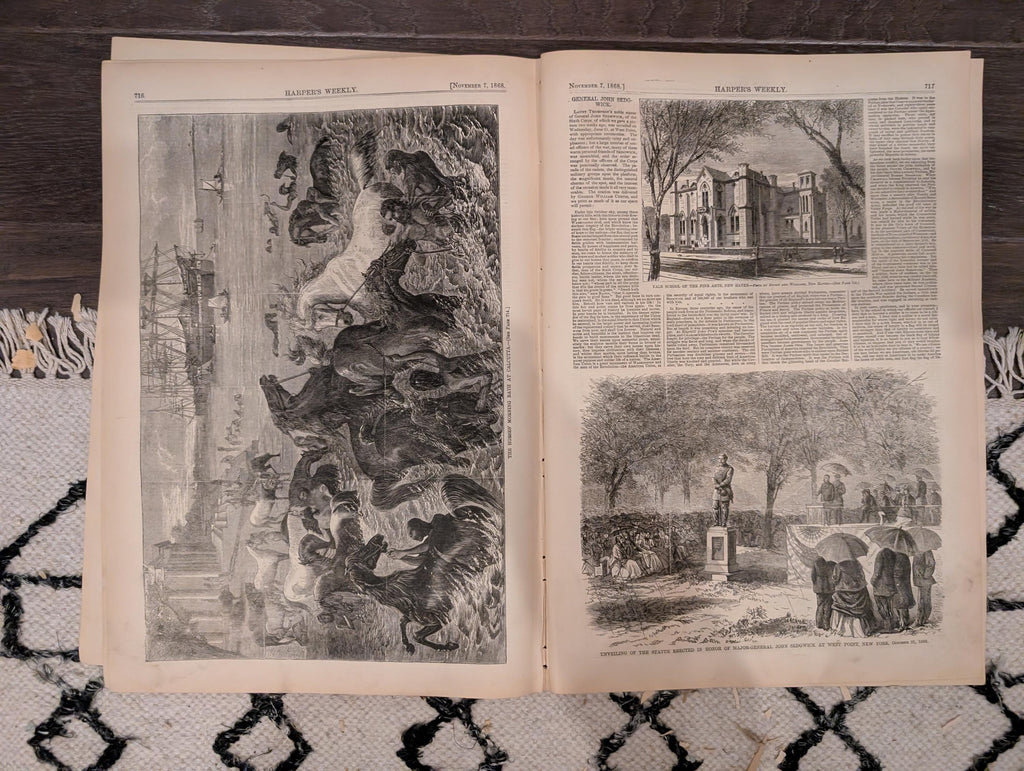 Harper’s Weekly – November 7, 1868 – Thomas Nast “Wilkes Booth the Second” • Richmond Market • Seville Giralda • Peru Earthquake