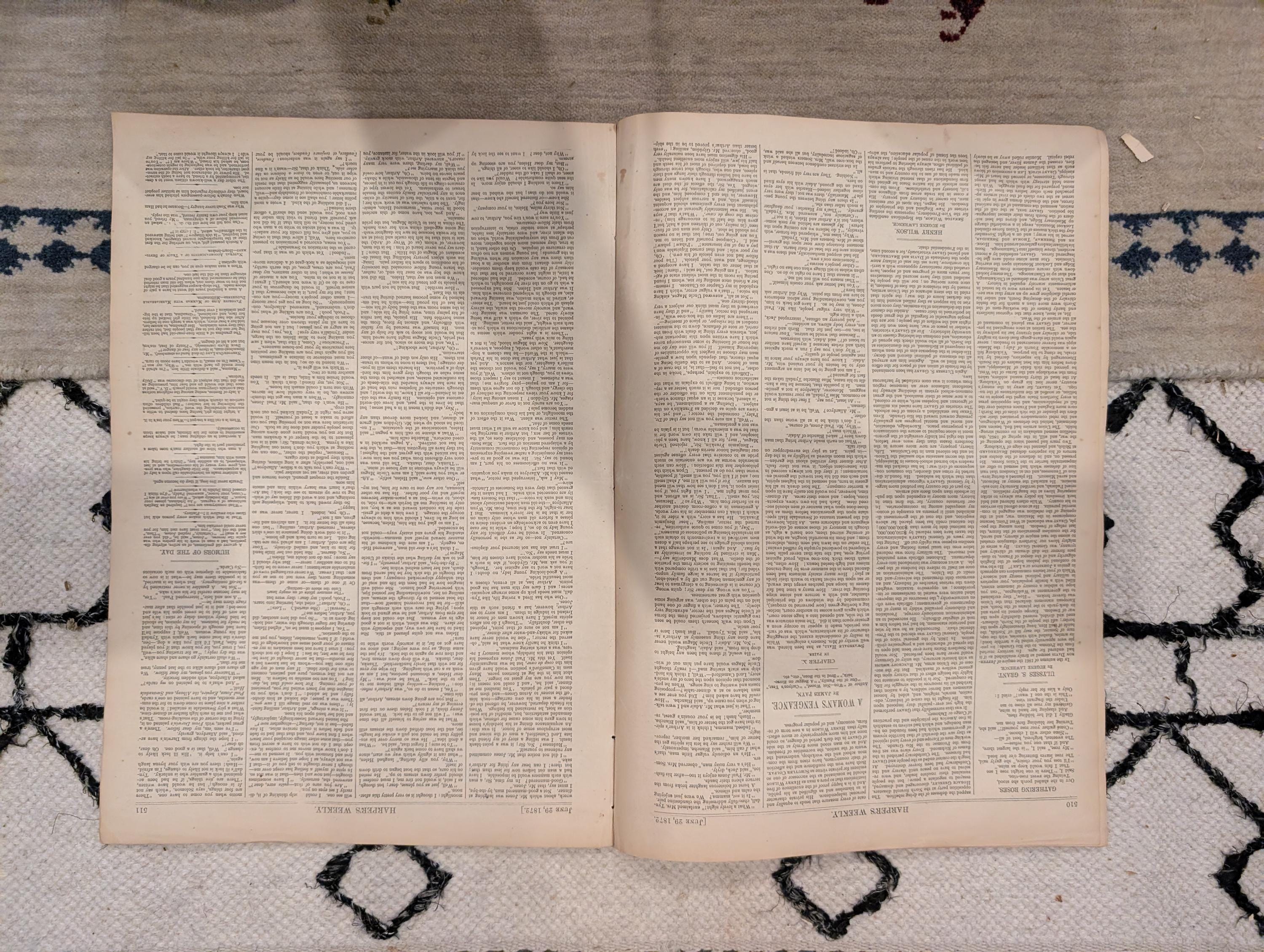 1872 Ulysses S Grant Harper's Weekly June 29 Boston Peace Jubilee Nast
