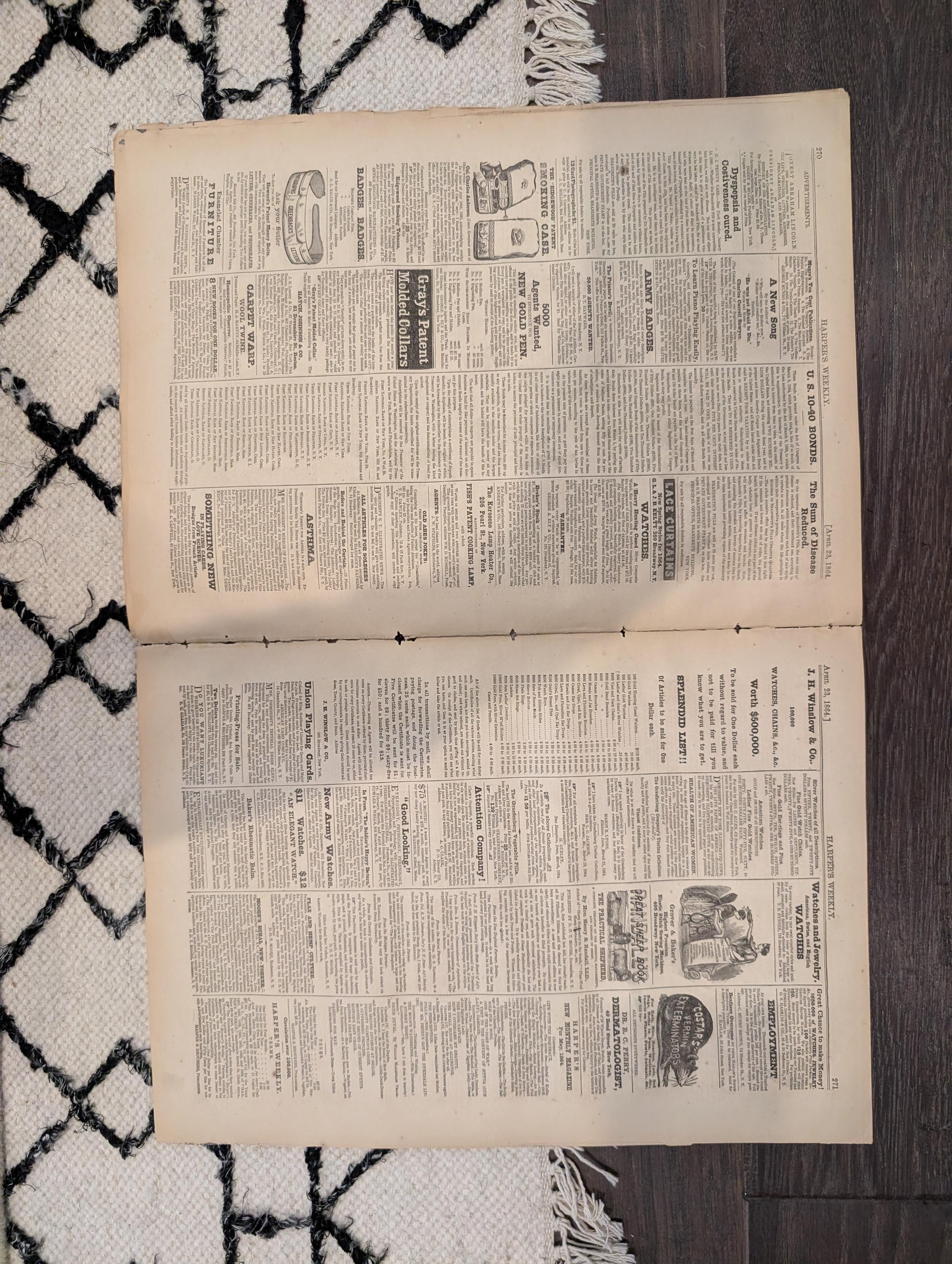 Harper's Weekly 1864 Metropolitan Fair April 23 Indian War Dance